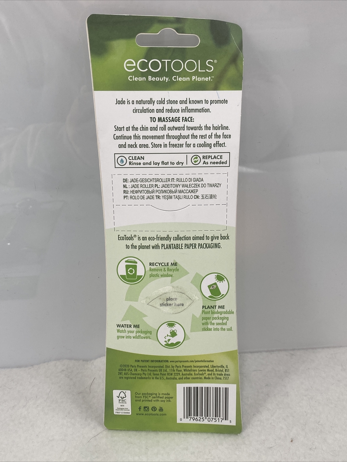 Eco Tools Jade Roller to Invigorate and Gently Massage Skin 100% Jade