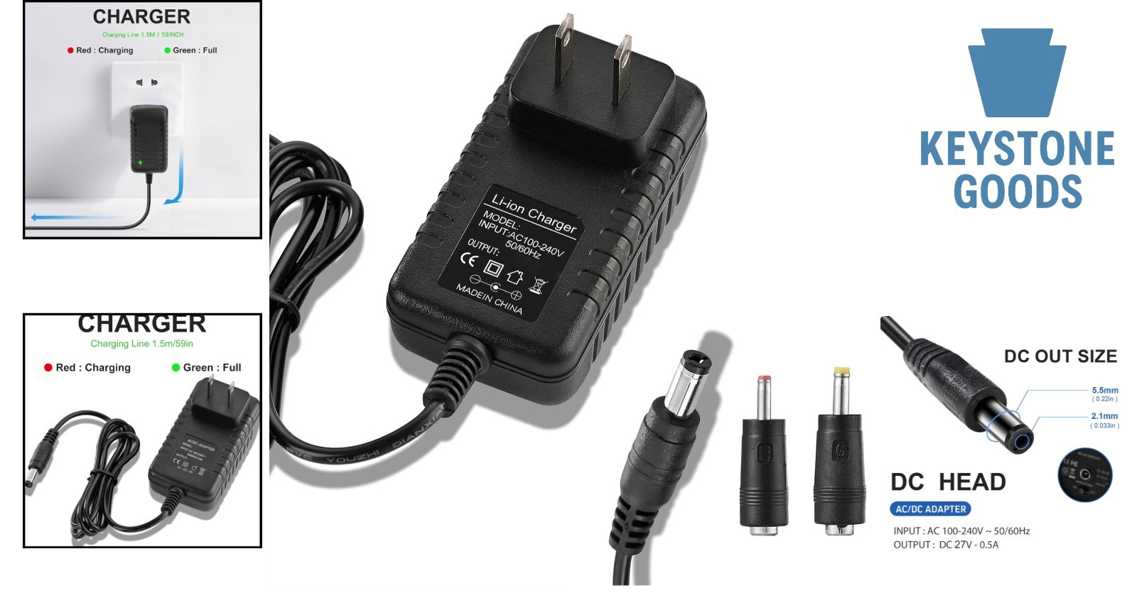 27V 0.5A Massage Gun Charger for Sharper Image