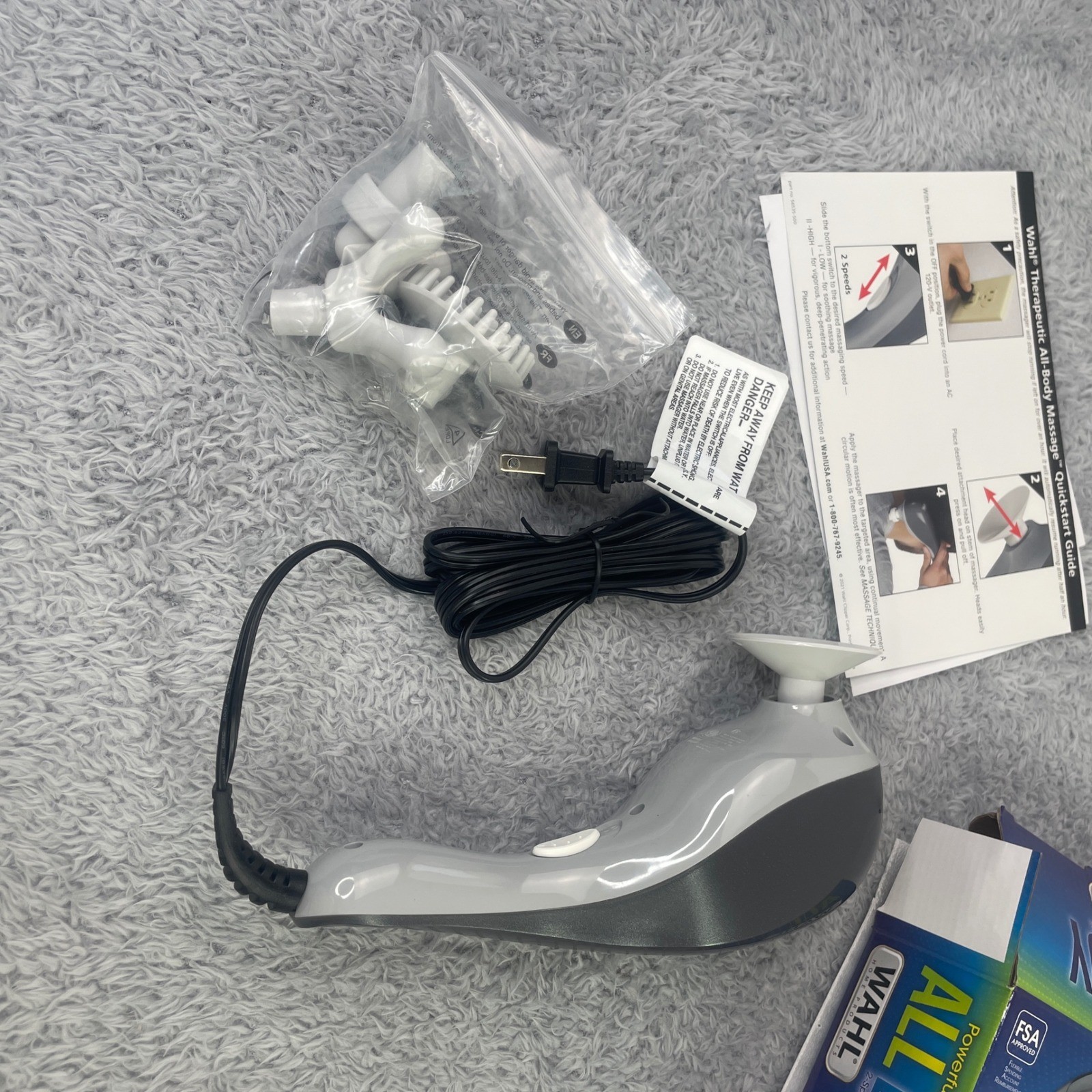 Wahl All Body Massager Unisex Gray 2-Speed Therapeutic Handheld 4290-300