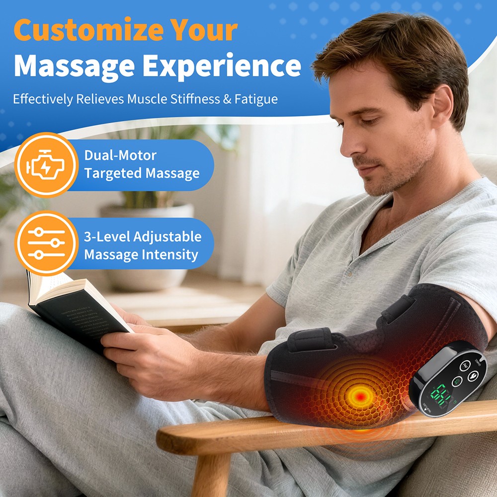 Cordless Heated Elbow Support Brace with Vibration Massage Arthritis Pain Relief