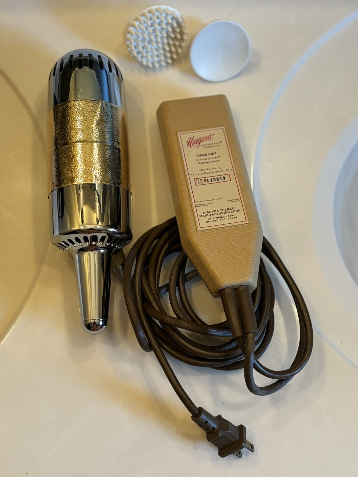 Niagara Model 12 Vtg Electric Massager Hand Unit Variable Speed Cycloid Action⭐️