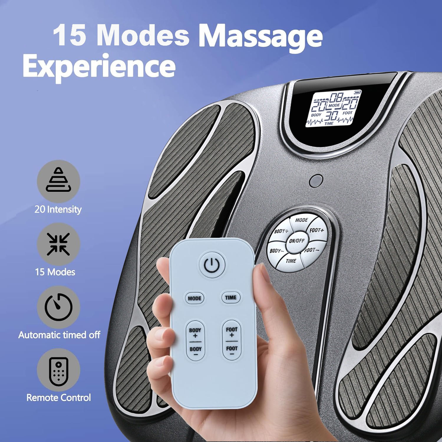 Rechargeable EMS Foot Circulation Massager Muscle Stimulator for Body Feet Pain