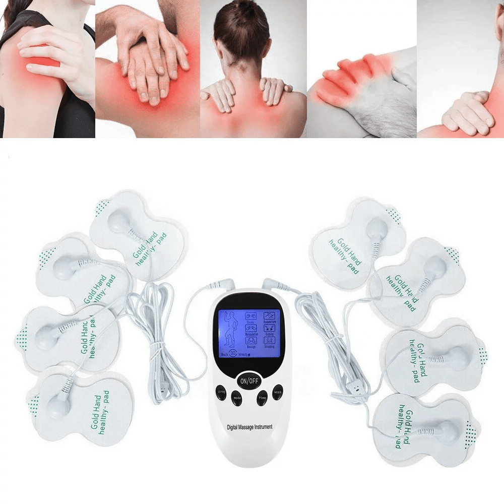 TENS Machine USB Electrical Muscle Stimulator Massager Pulse Dual Channel White