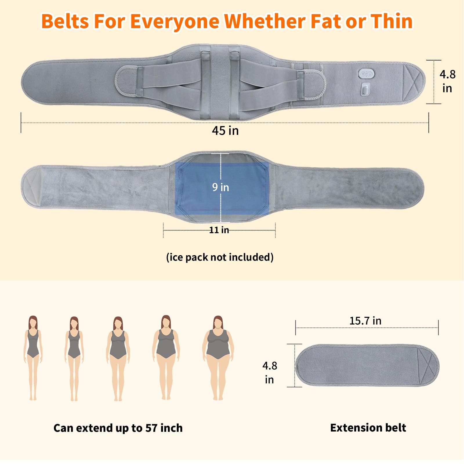 Heated Waist Belt – Cordless Heating Pad for Lower Back Pain ,FSA Eligible HS.
