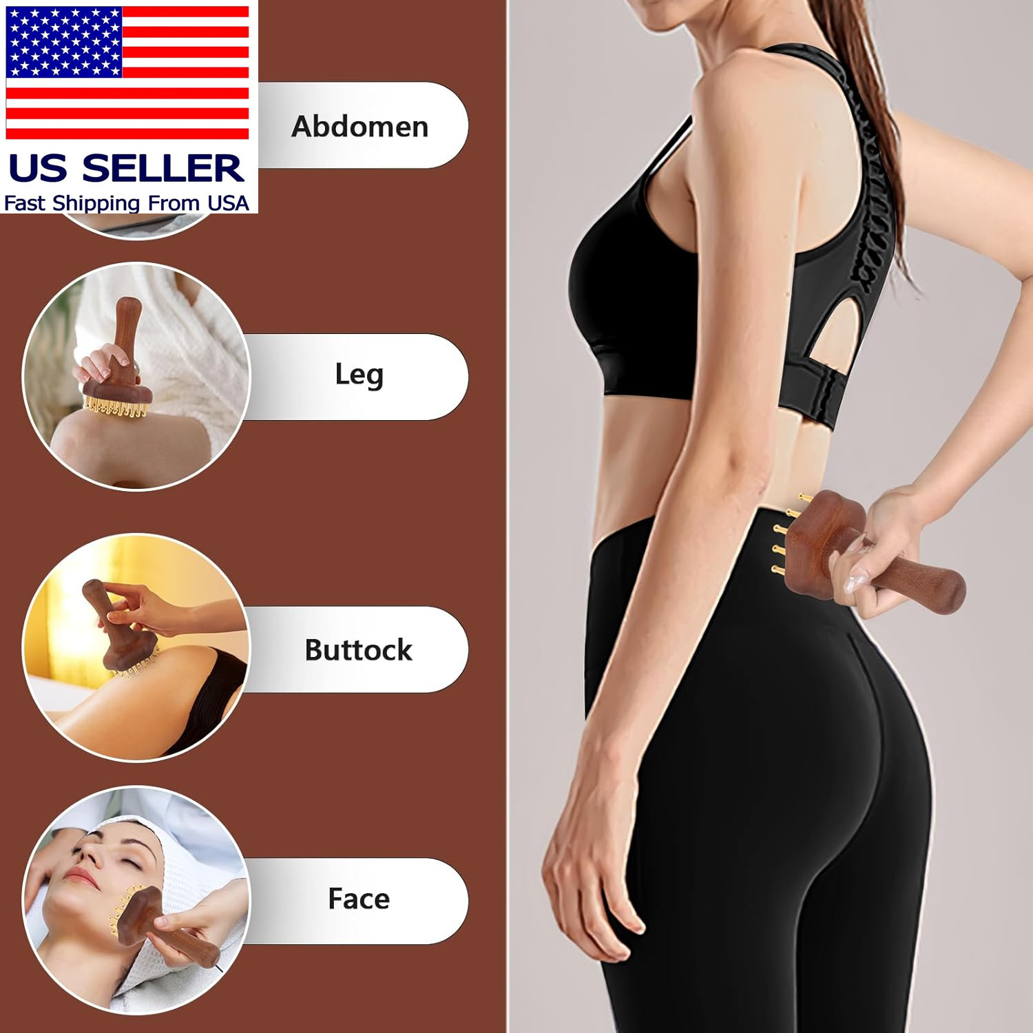 Wood Therapy Massage Tools,Lymphatic Drainage Massager Helps Reduce Cellulite fo