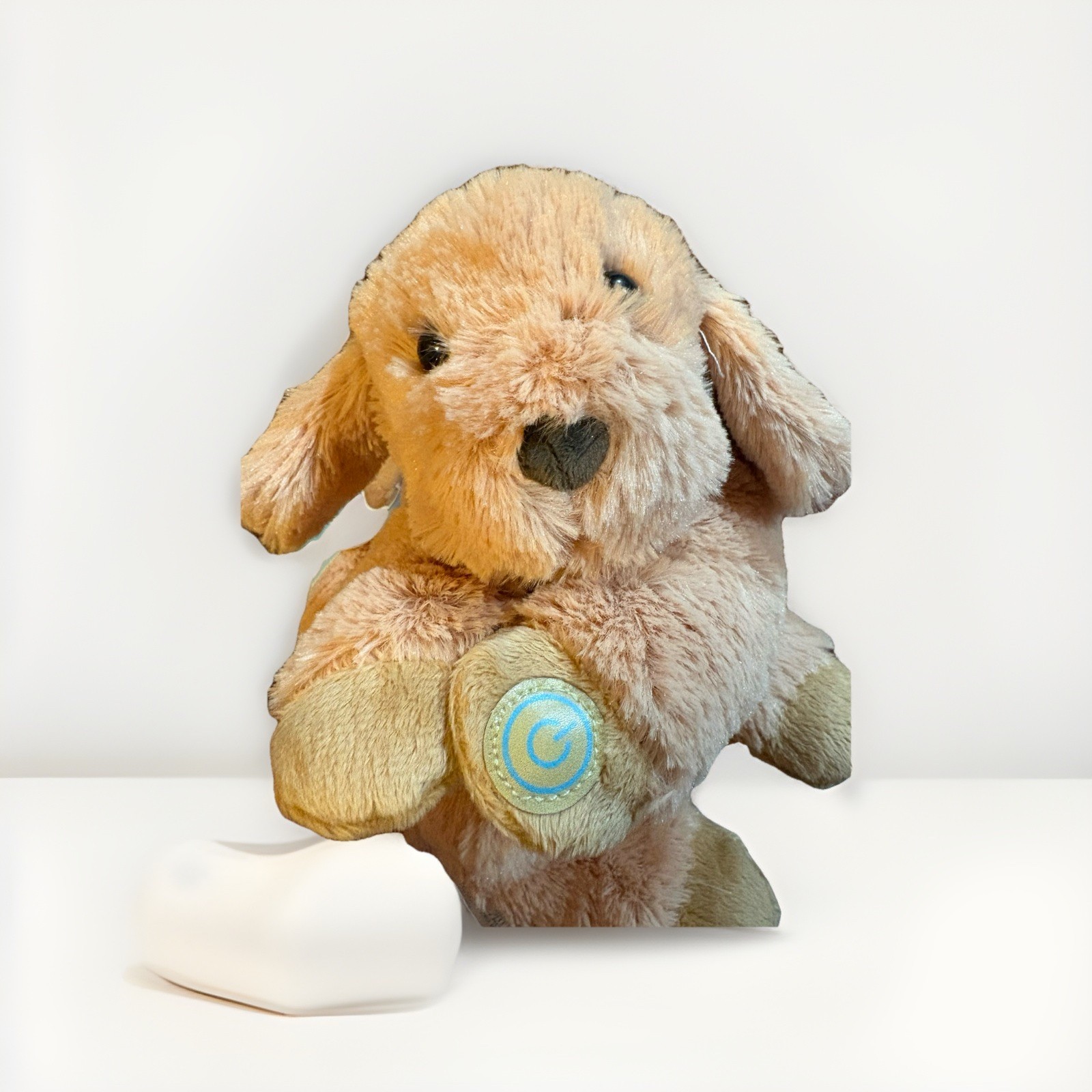 Neck Massager Dog Beige Vibration Battery Powered HealthTouch Plush