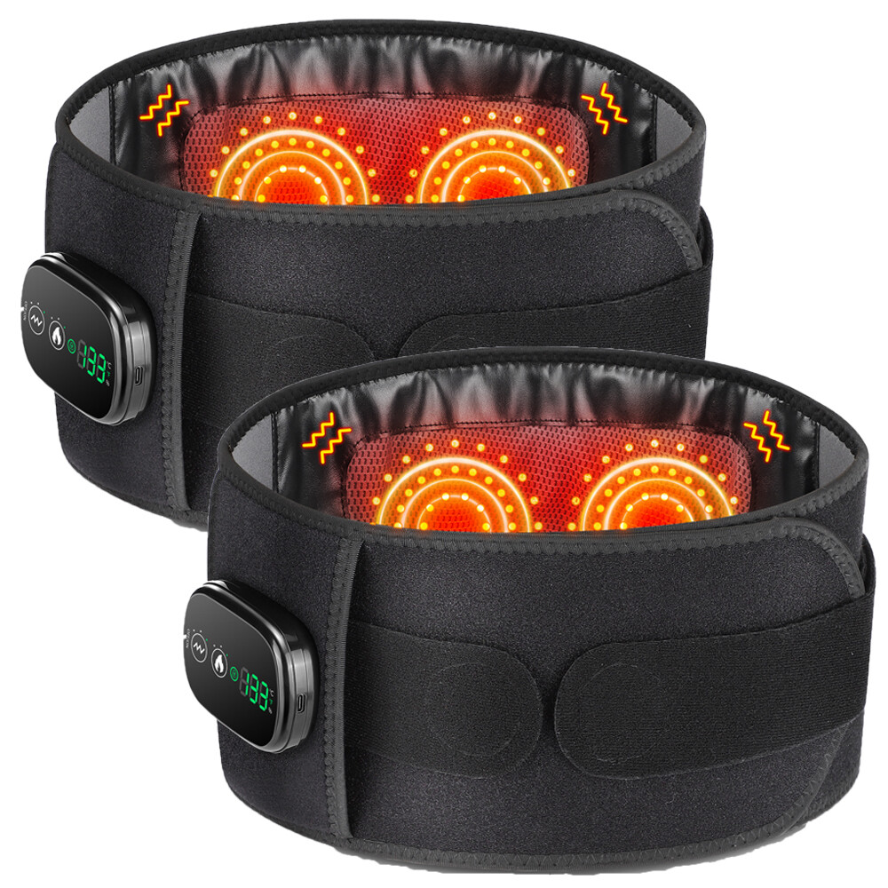 Heated Lower Back Brace for Back Pain Relief, Back Belt with Heating Vibrating