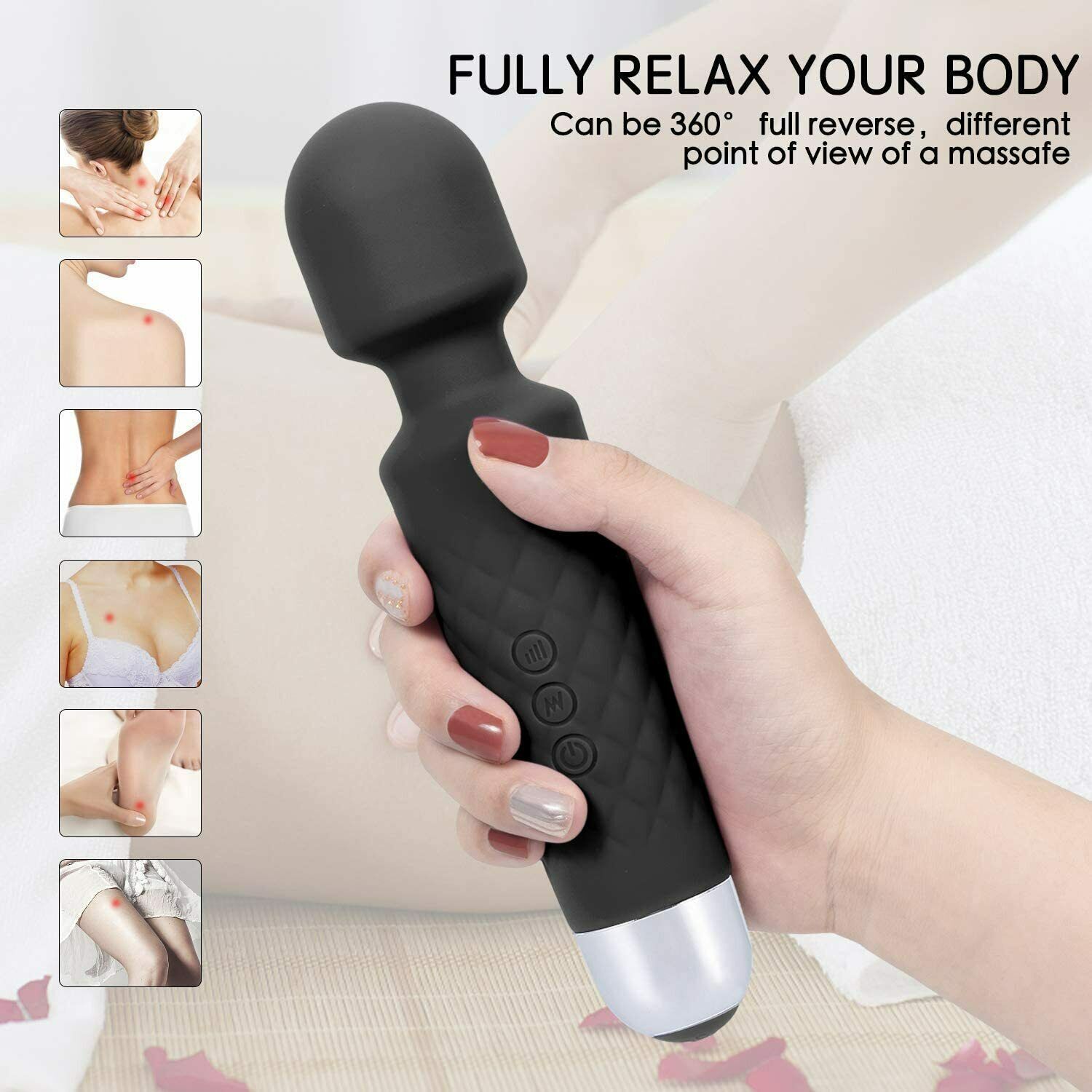 Powerful Mini Multi-Speed Magic Massager Wand Massage Full Body USB Rechargeable