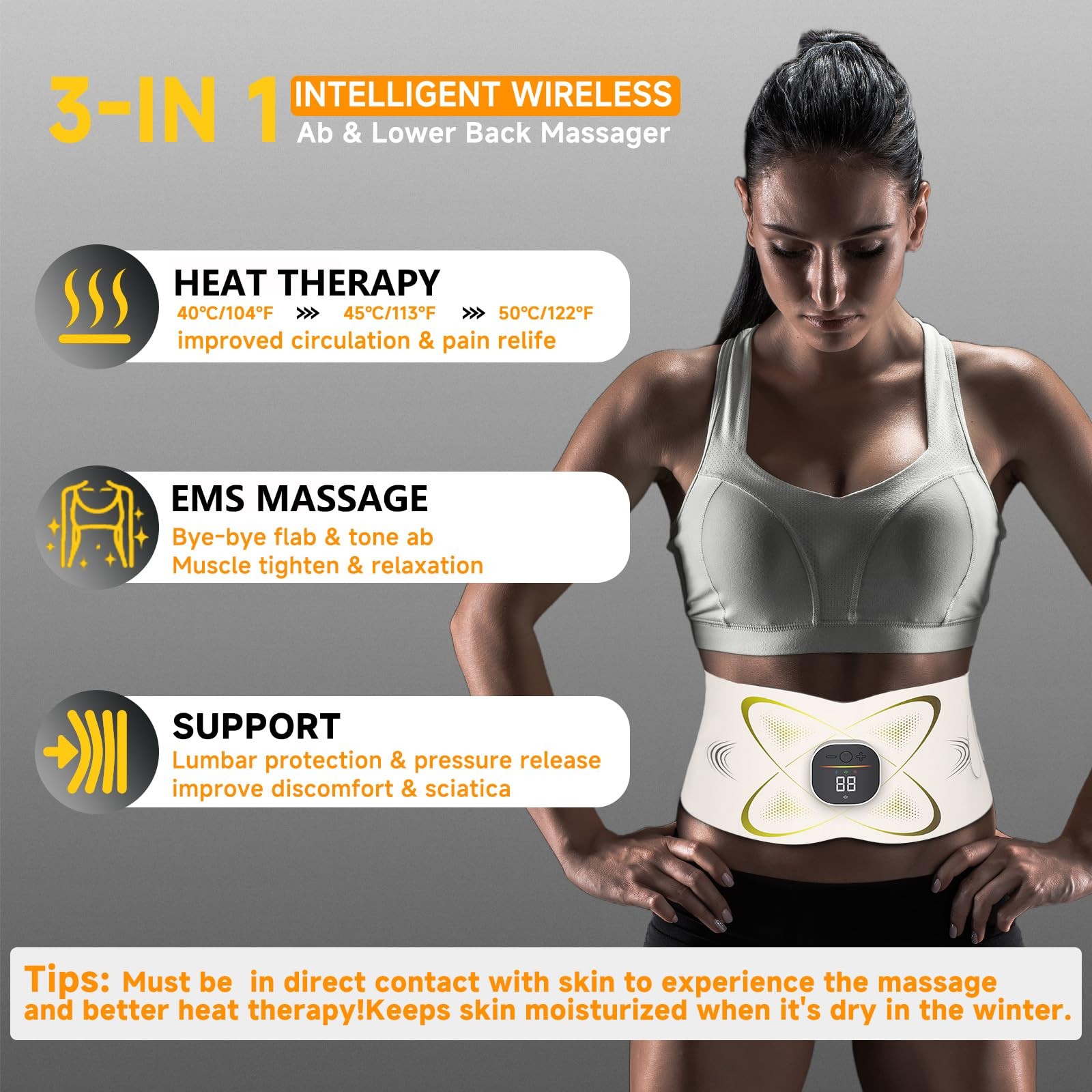 Abs Stimulator Abdominal Belt with Heat Stomach Cellulite