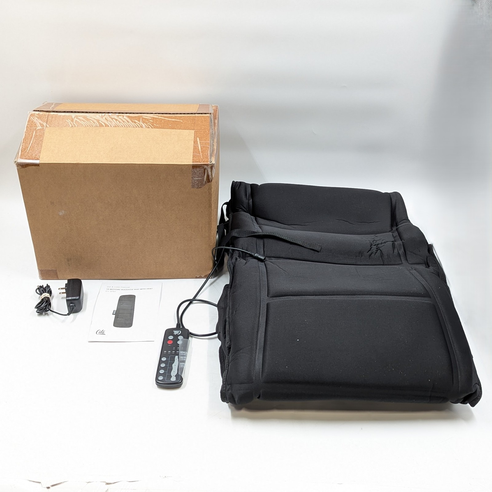 Cili 10 Motors Massage Mat Foldable w/Heat & Remote Control (CL-3701) Black