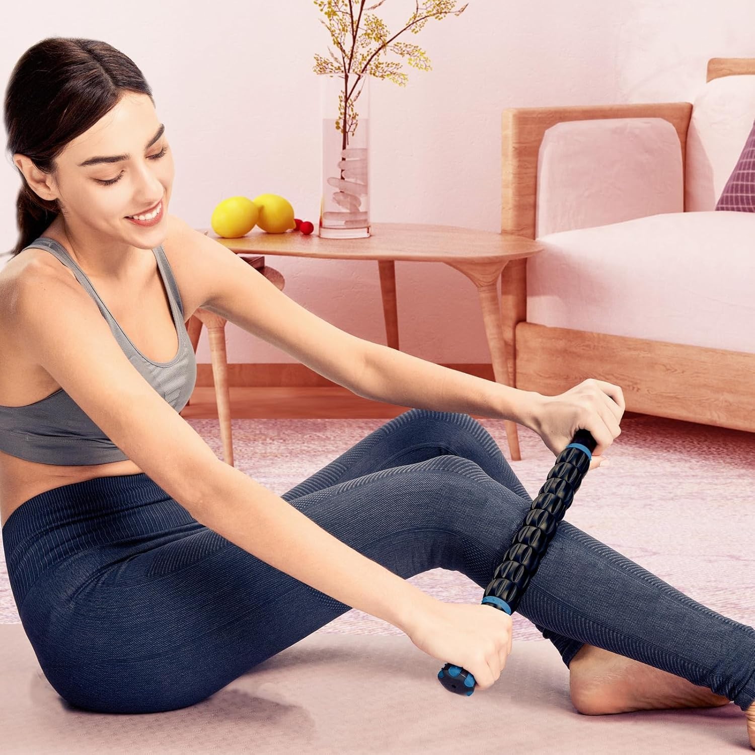 Professional 9-Roller Deep Tissue Massage Stick – Portable Muscle Recovery Ro…