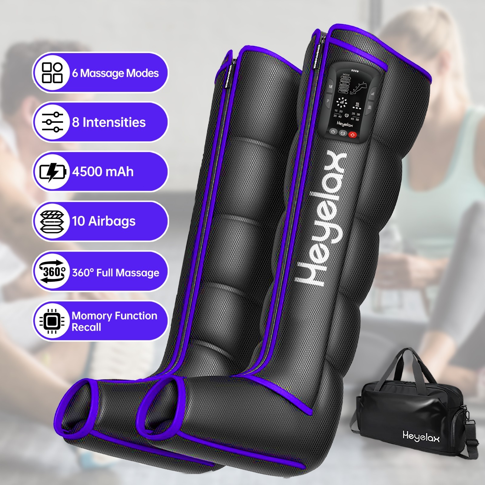 Cordless Leg Compression Massager for Circulation,Pain Relief and Fast Recovery