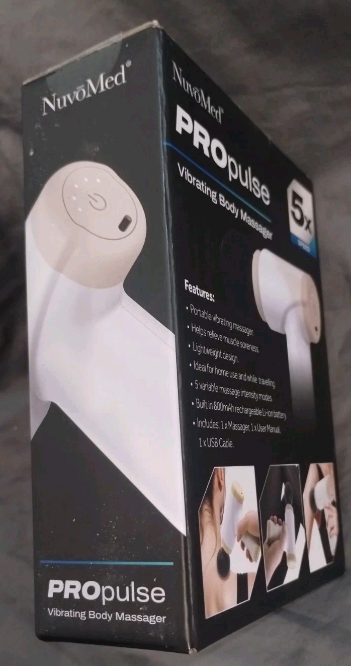 (4) NuvoMed PROpulse Vibrating Body Massager 5 Speeds Rechargeable Battery USB