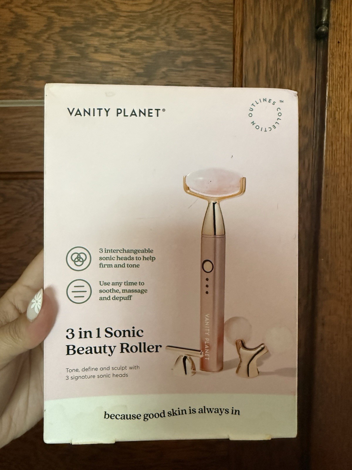 VANITY PLANET 3 in 1 Sonic Beauty Quartz Face Roller Tone Define Sculpt Massage