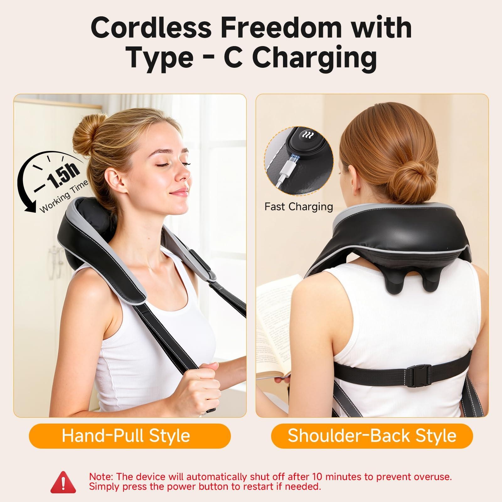 Senluyi 6D Neck Massager for Pain Relief Deep Tissue, Kneading Shiatsu Neck and
