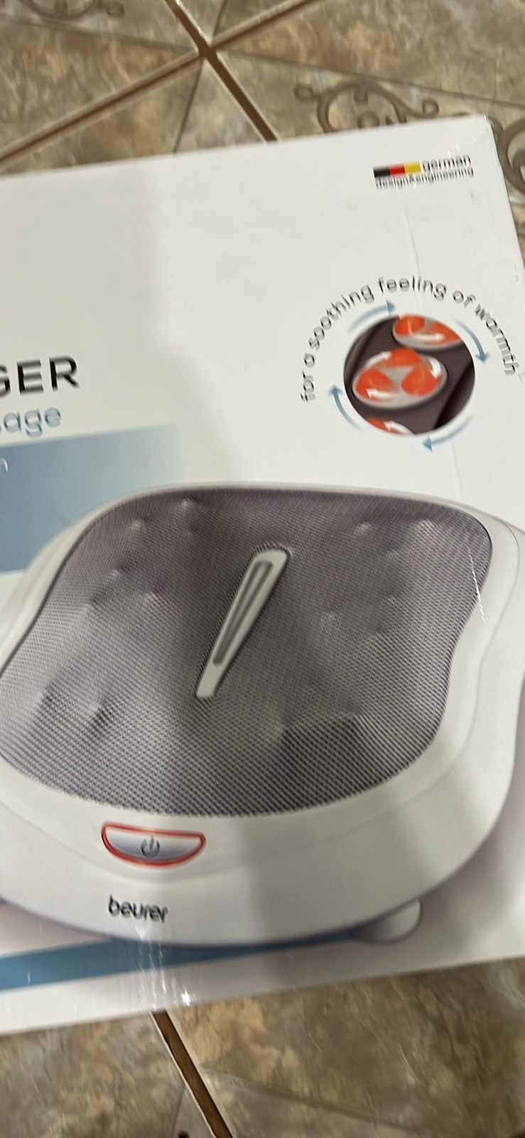 Beurer Foot Massage Machine for Foot, Corded Electric, White/Gray