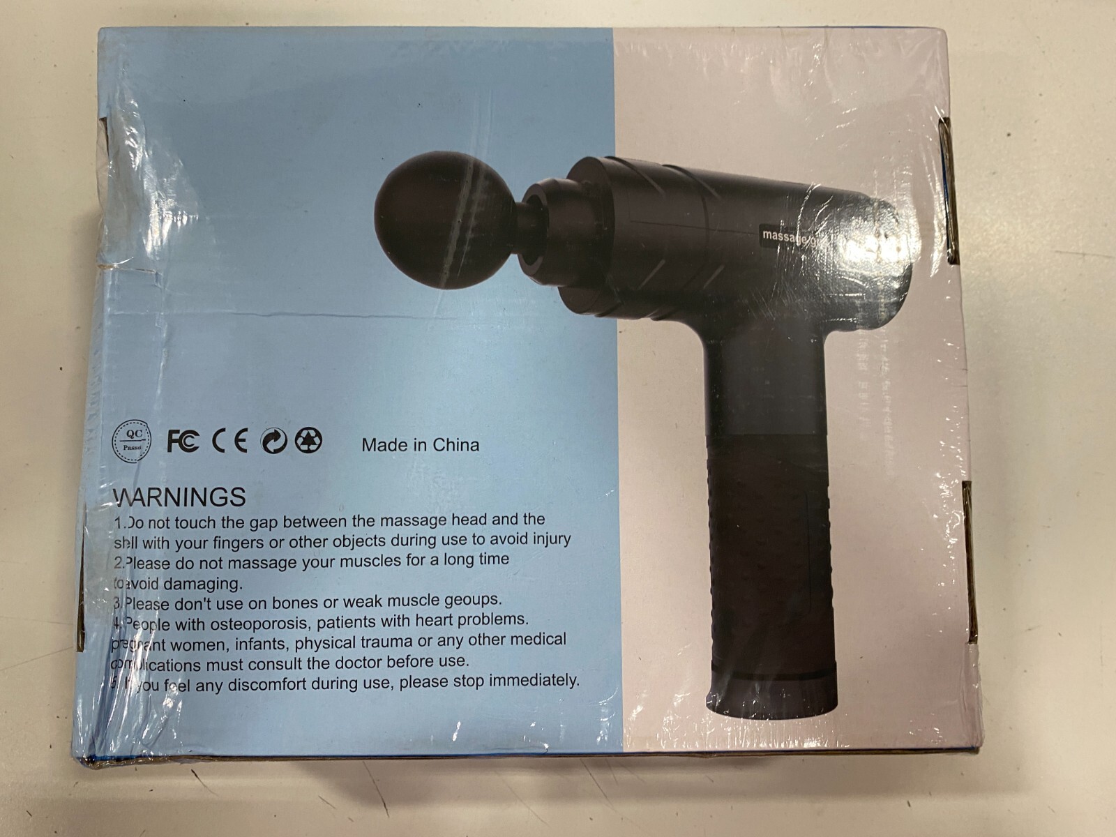 Massage Gun, LCD Touch Display, 6 Heads, 30 Speed Levels, Quiet Operation