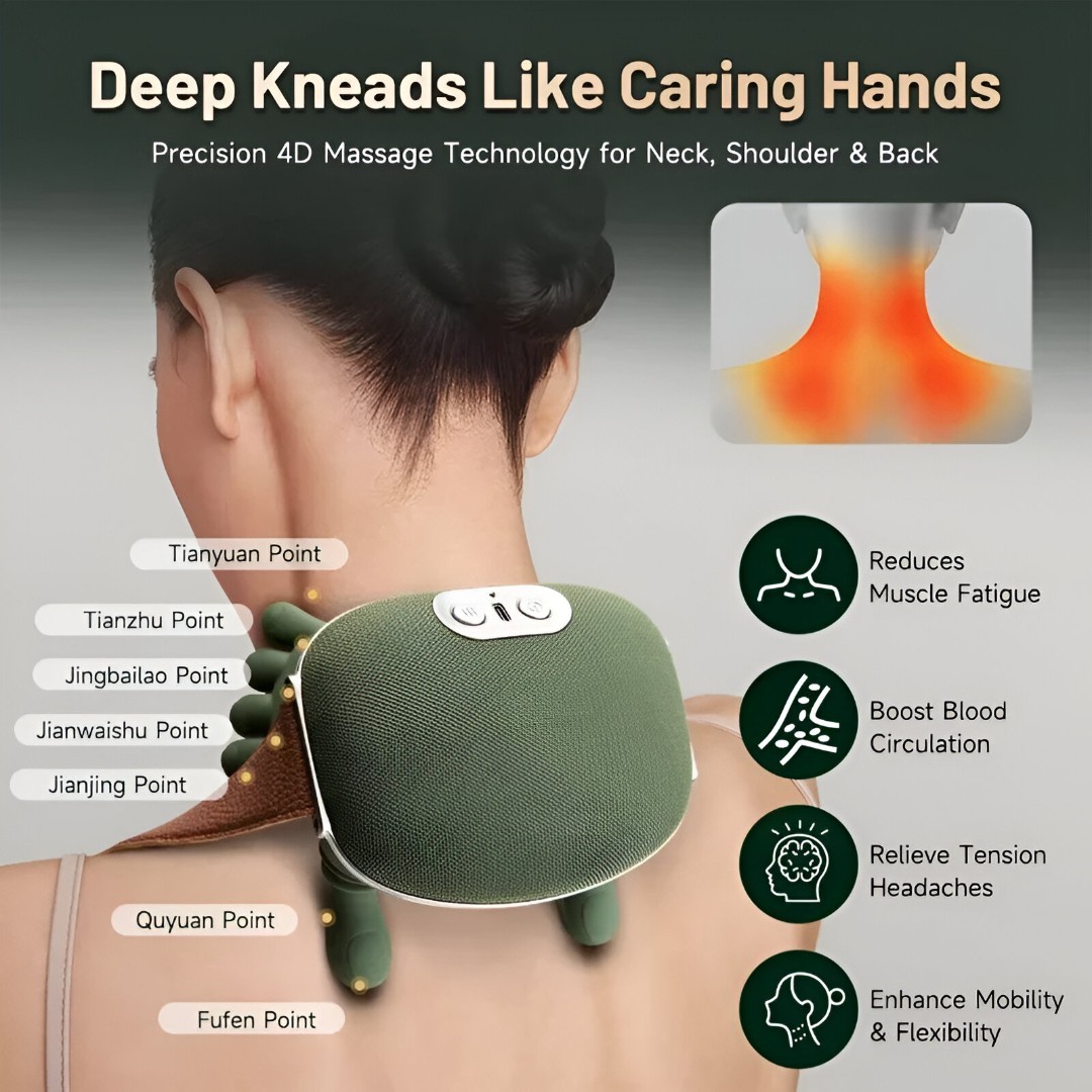The Handiva Massager with Heat Neck Massagers, Deep Tissue 3D Kneading Shiatsu