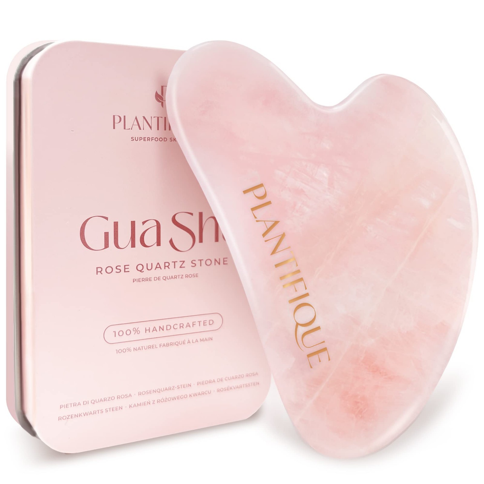 Rose Quartz Gua Sha Tool – Anti-Aging Face Massager & Jawline Shaper for Skincar