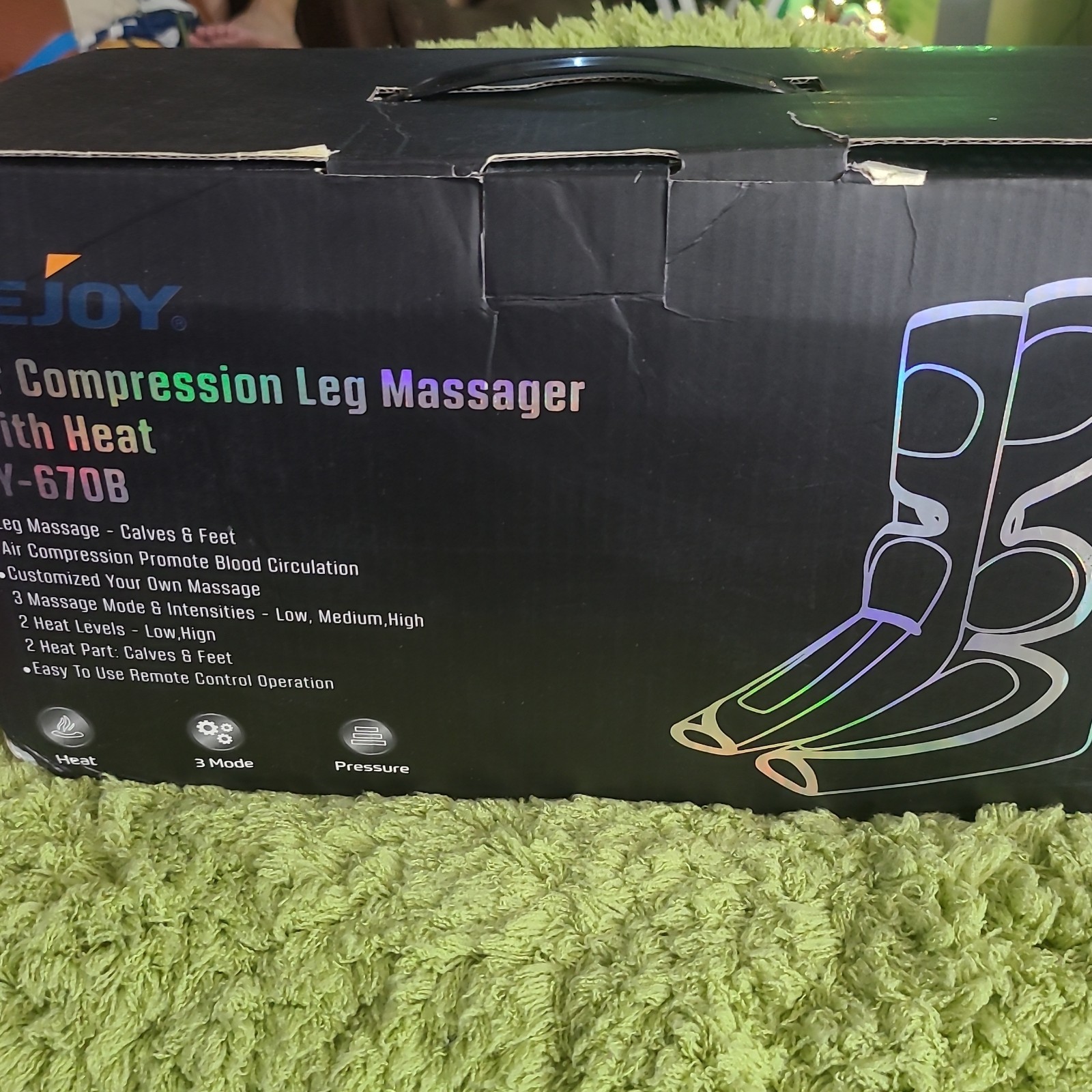 SEJOY Air Compression Leg Massager Heated Remote LY-670B Legs Calves Feet