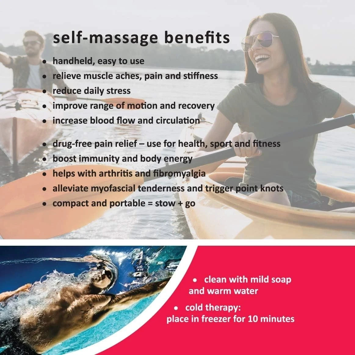 Massage Gun with Upgraded Extended Handle, Back Massager for Deep Pain Relief