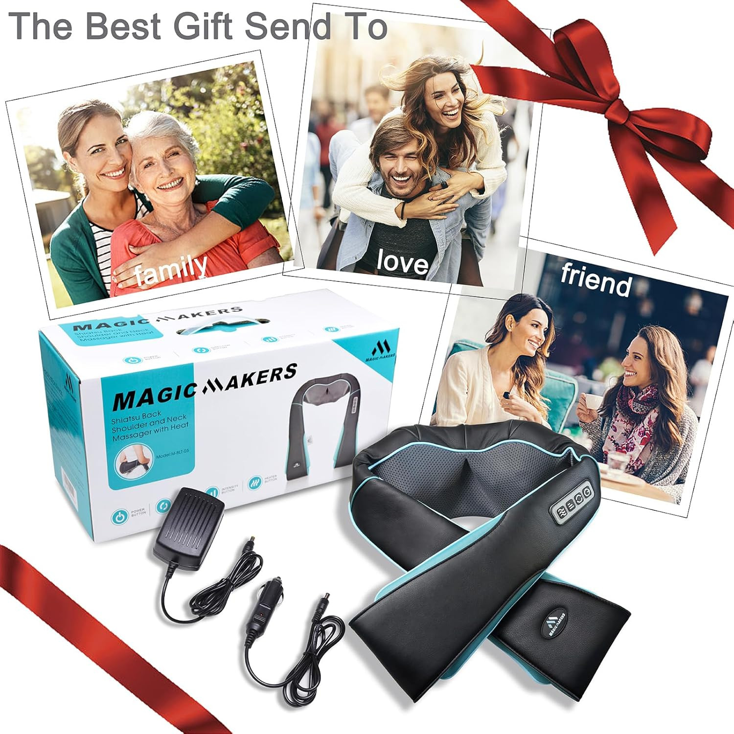 Shiatsu Neck & Shoulder Massager with Heat Deep Tissue Pain Relief Massage