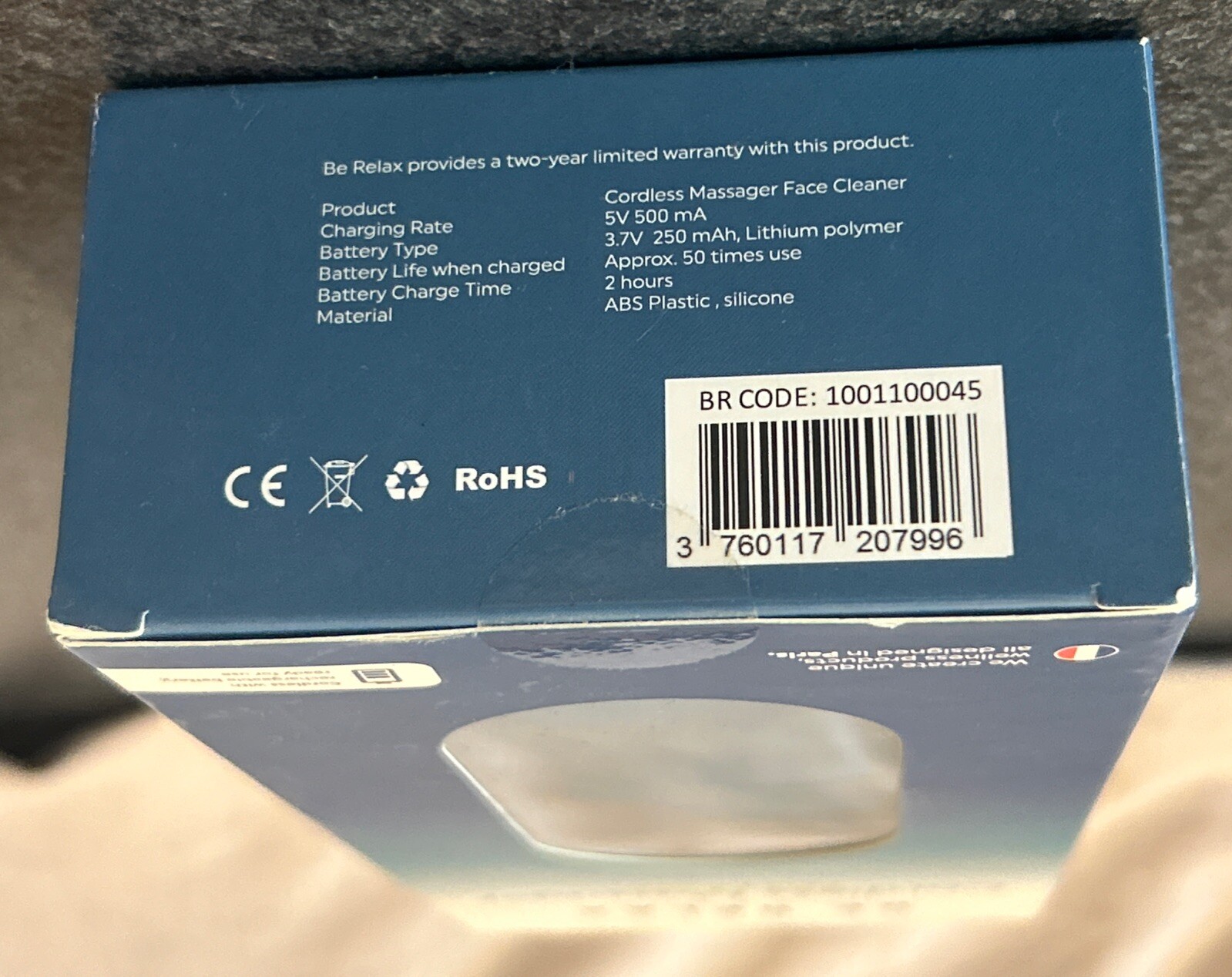 BE RELAX SPA Cordless Massager Face Cleaner With Rechargeable Battery NEW IN BOX
