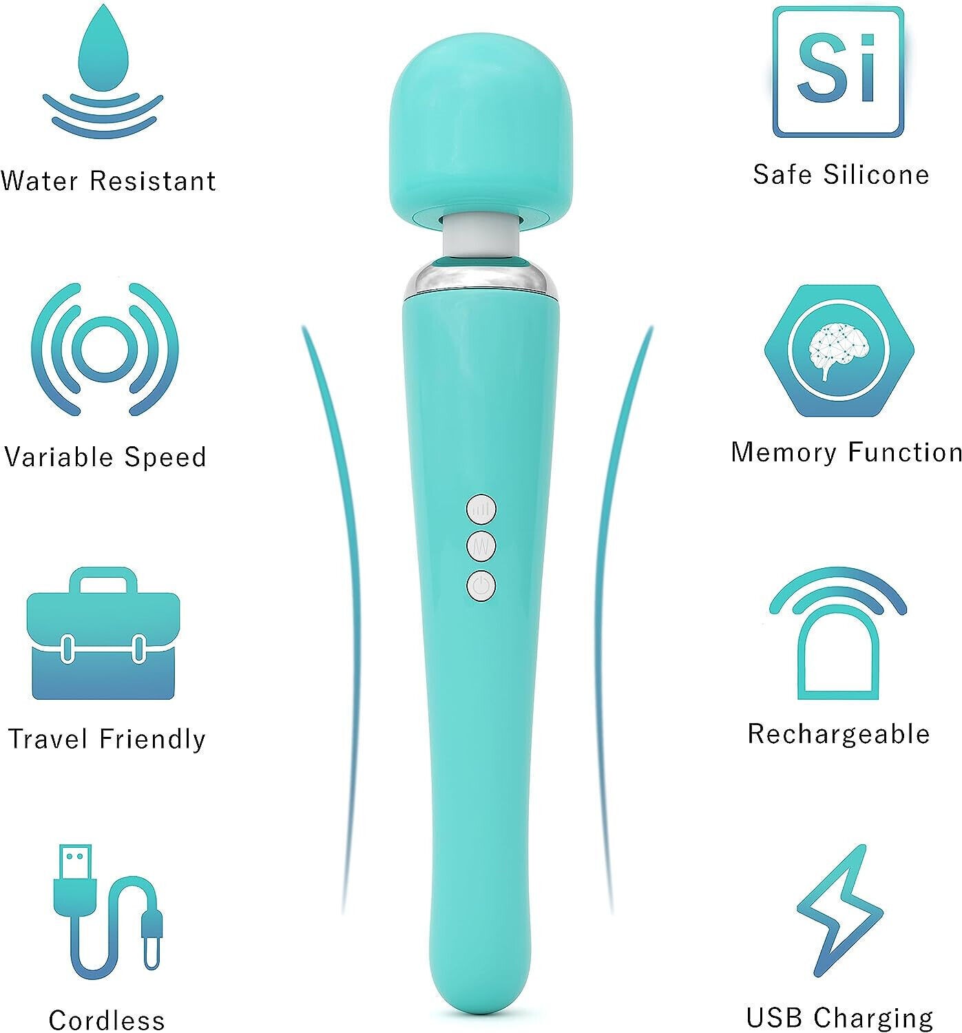 USB Rechargeable Love Magic Massager Wand Full Boday Massager For Hitachi Love