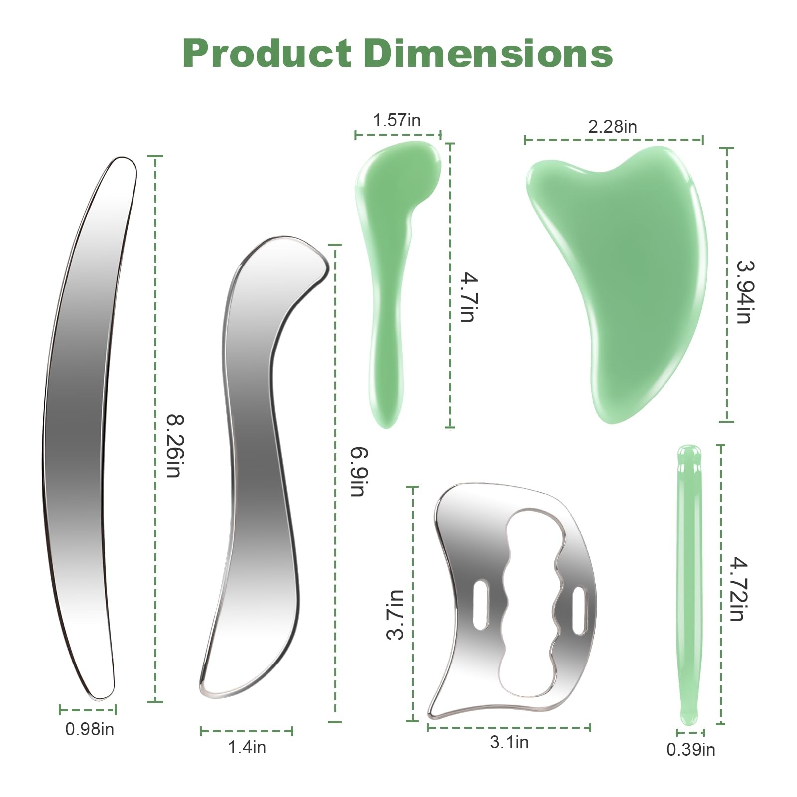 Stainless Steel Muscle Scraper Tool 6 in1 Gua Sha Tools Body Gua Sha Tools Ja…
