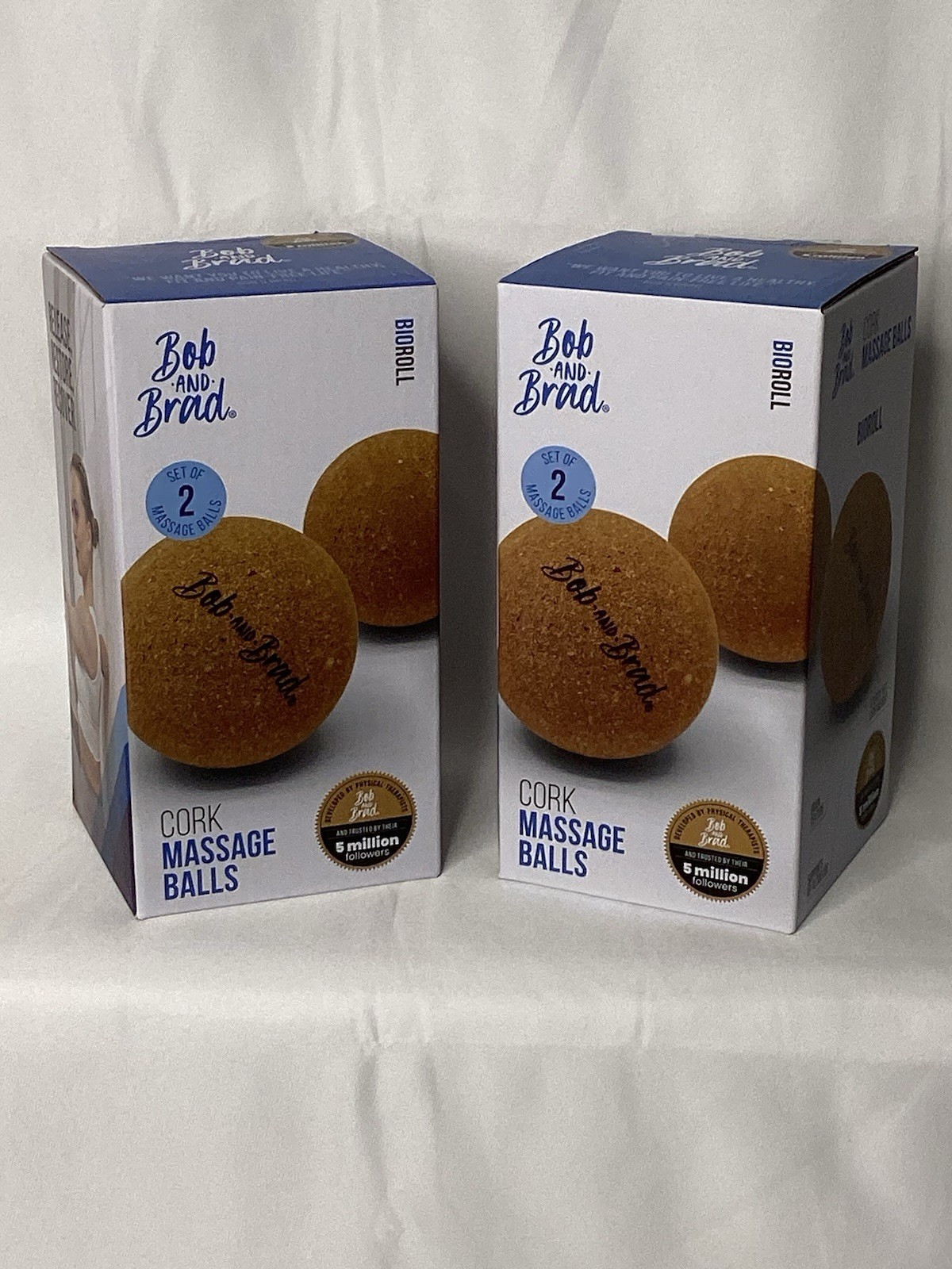 Bob & Brad Cork Massage Ball Set BioRoll 2 Pack NEW trigger point yoga therapy