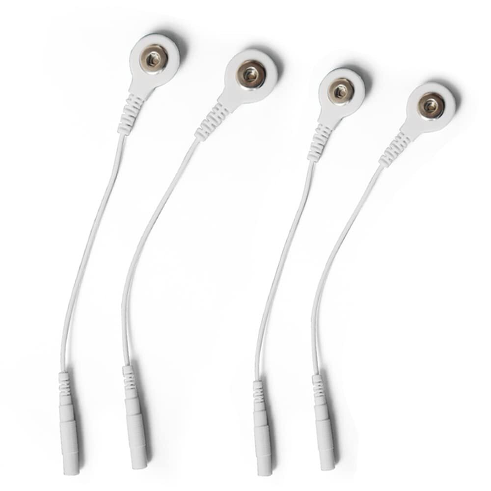 4 Electrode Wire Adapters – Convert 2mm Pin to 3.5mm Snap TENS/EMS