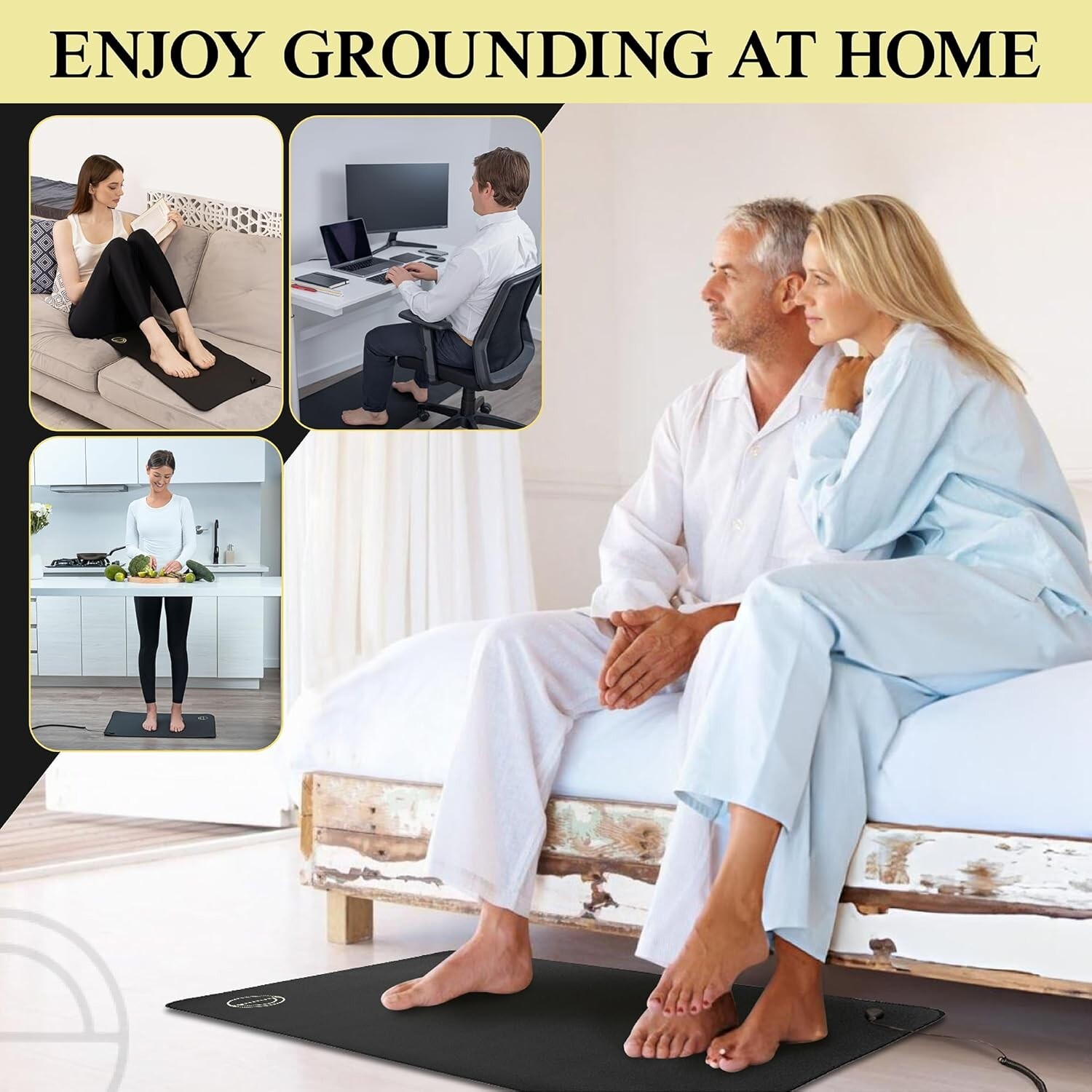 24 x 35in Earth Grounding Mat Kit for Full Body Energy & Wellness Support – G…
