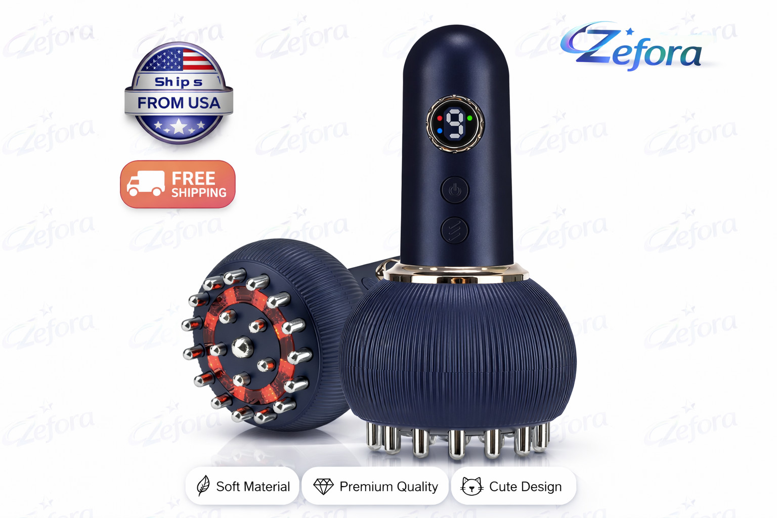 Electric Meridian Brush Massager 9-Gear Gua Sha Microcurrent Hot Compress Tool