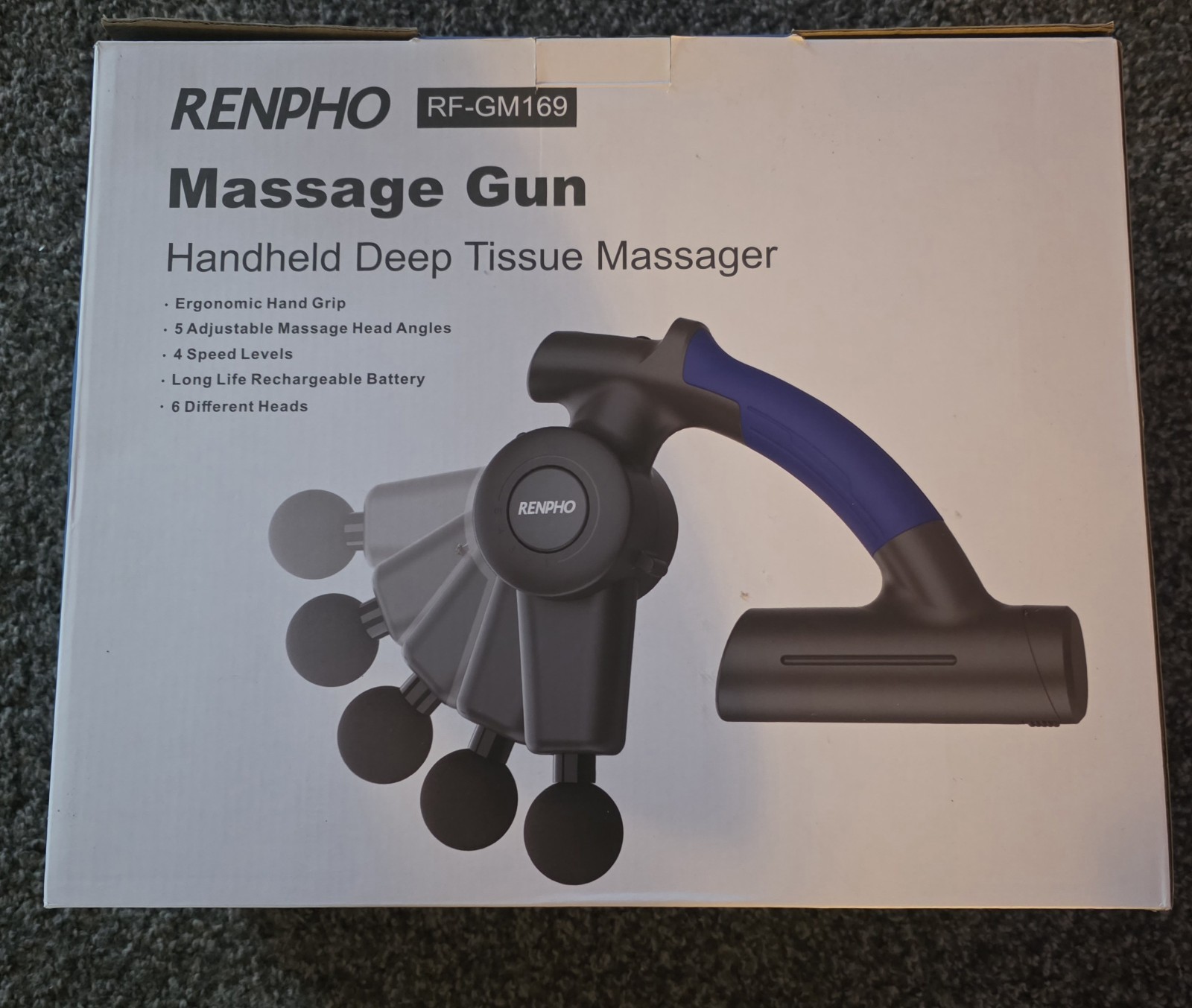Renpho RF-GM169 Deep Tissue Massage Gun w/ Case Charger