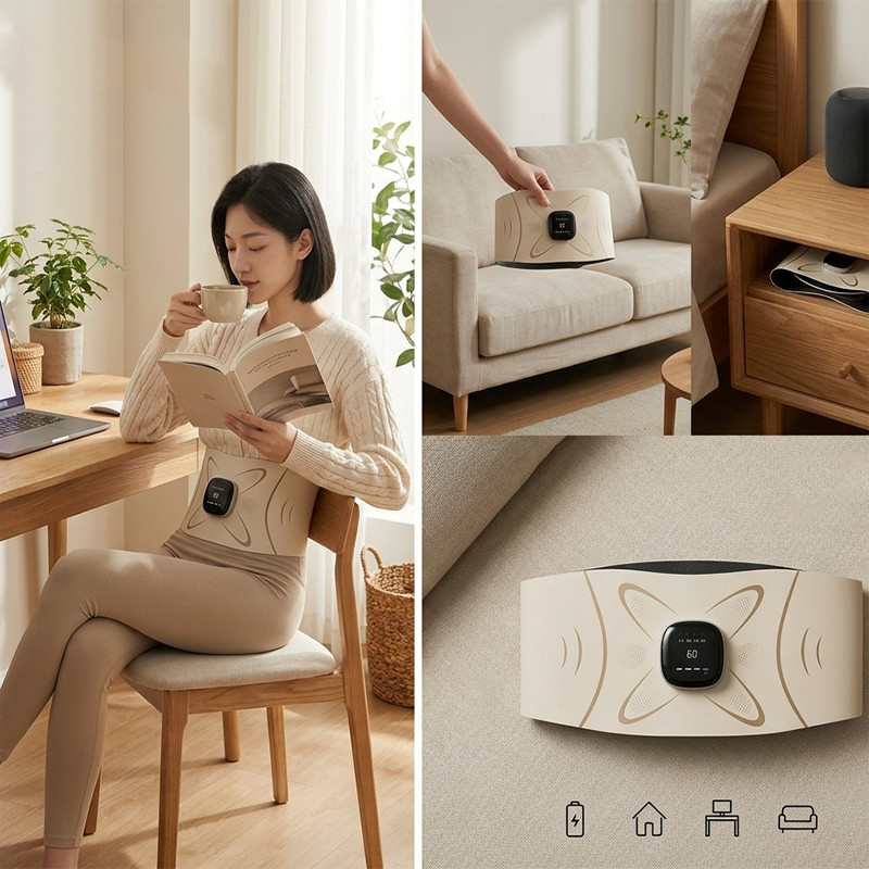 EMS Pulse Waist Massager Heated Abdomen Slimming Massager Fat Burning Sweat Belt
