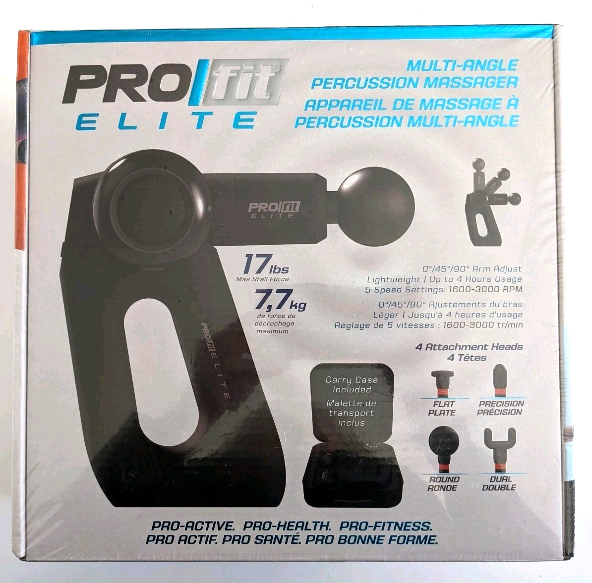 Tzumi Pro Fit Elite Percussion Multi Angle Massage Gun 4 Attachment Heads 8034 5