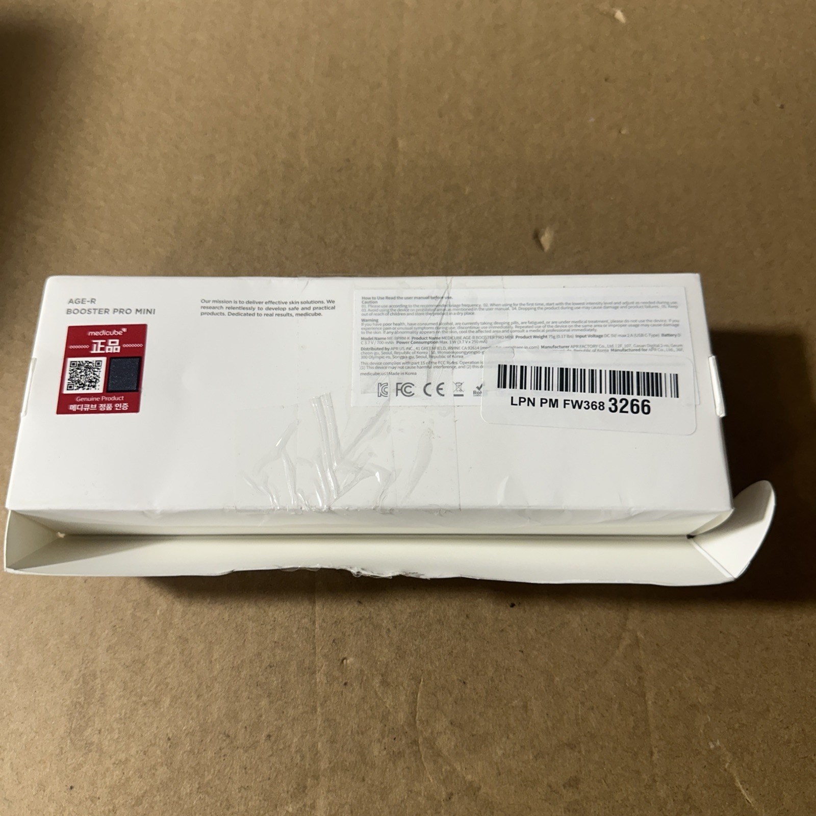 Medicube AGE-R Booster Pro Mini Skin Care Device Pink- Opened Box