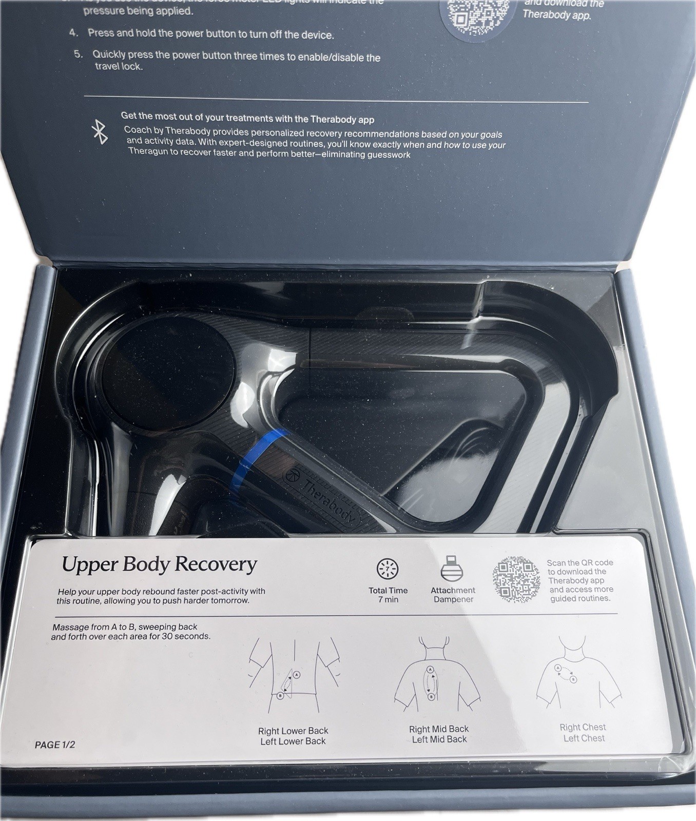 Theragun Deep Tissue Massager Handheld Percussive Therapy Device Black New