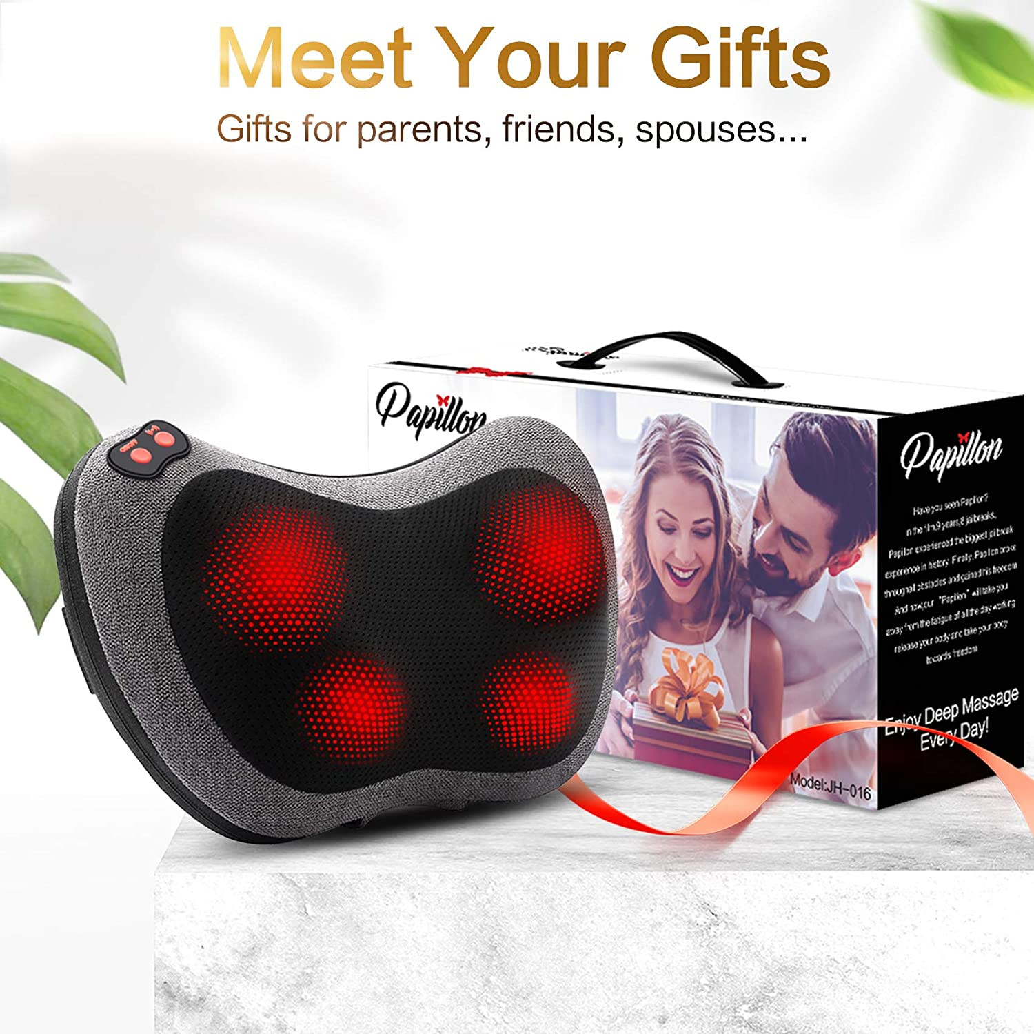 Shiatsu Back and Neck Massager with Heat, Deep Tissue Kneading,Electric Massage