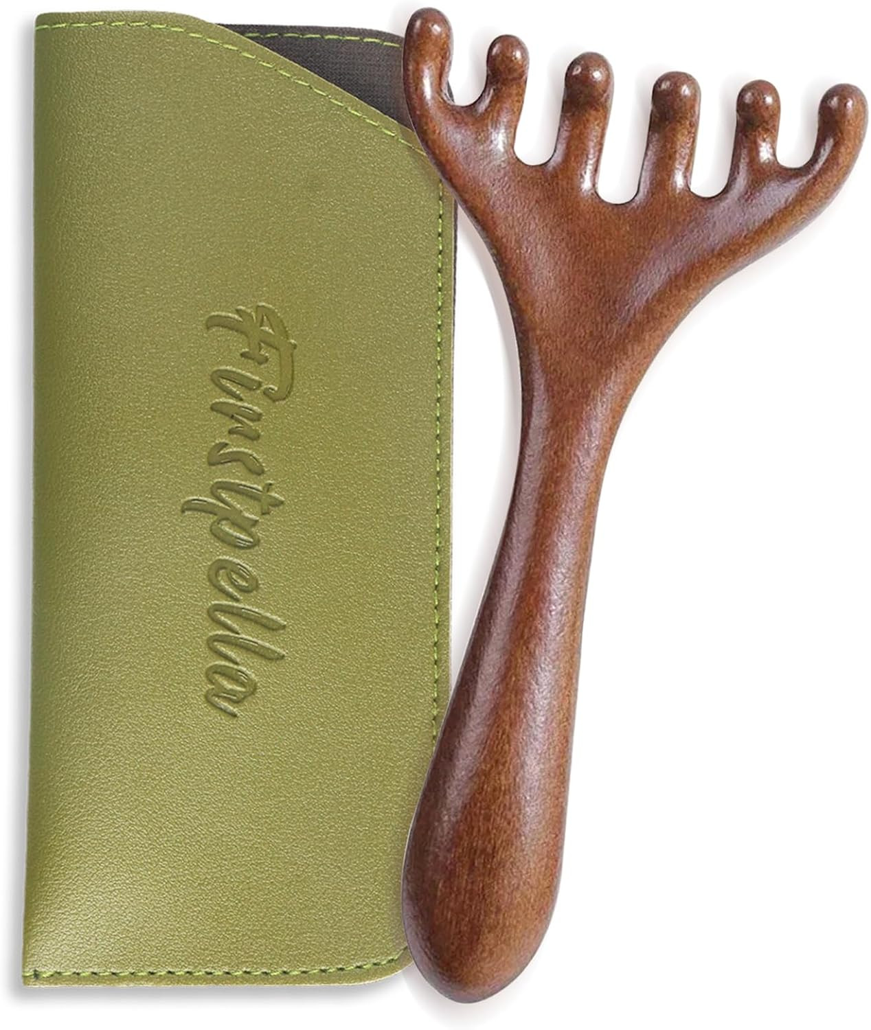 Wood Scalp Massager – Head Scalp Massage Tool,Protable Head Scratcher Massager f