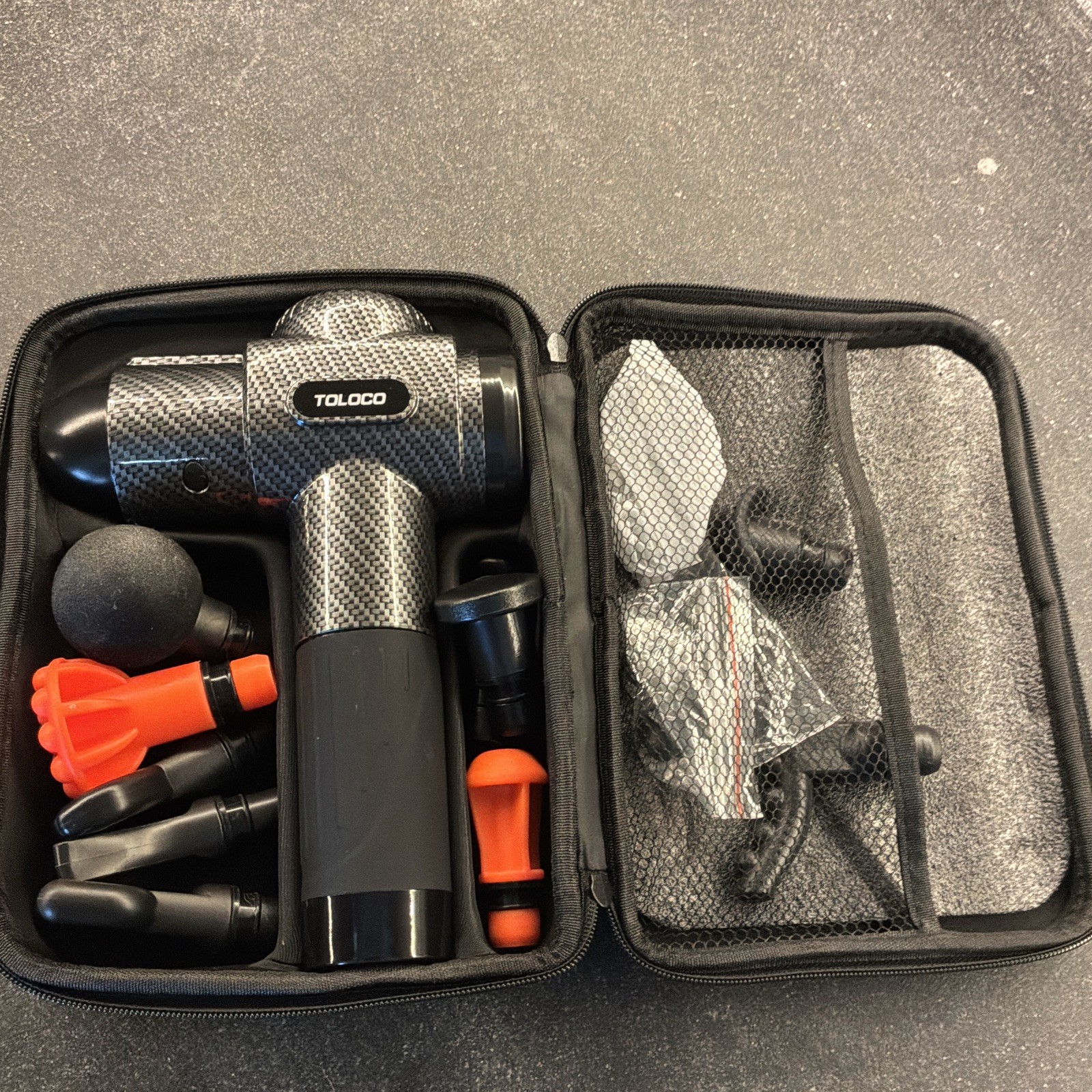 TOLOCO EM26 Percussion Massage Gun, Rechargeable Handheld, 10 Heads w/ Case