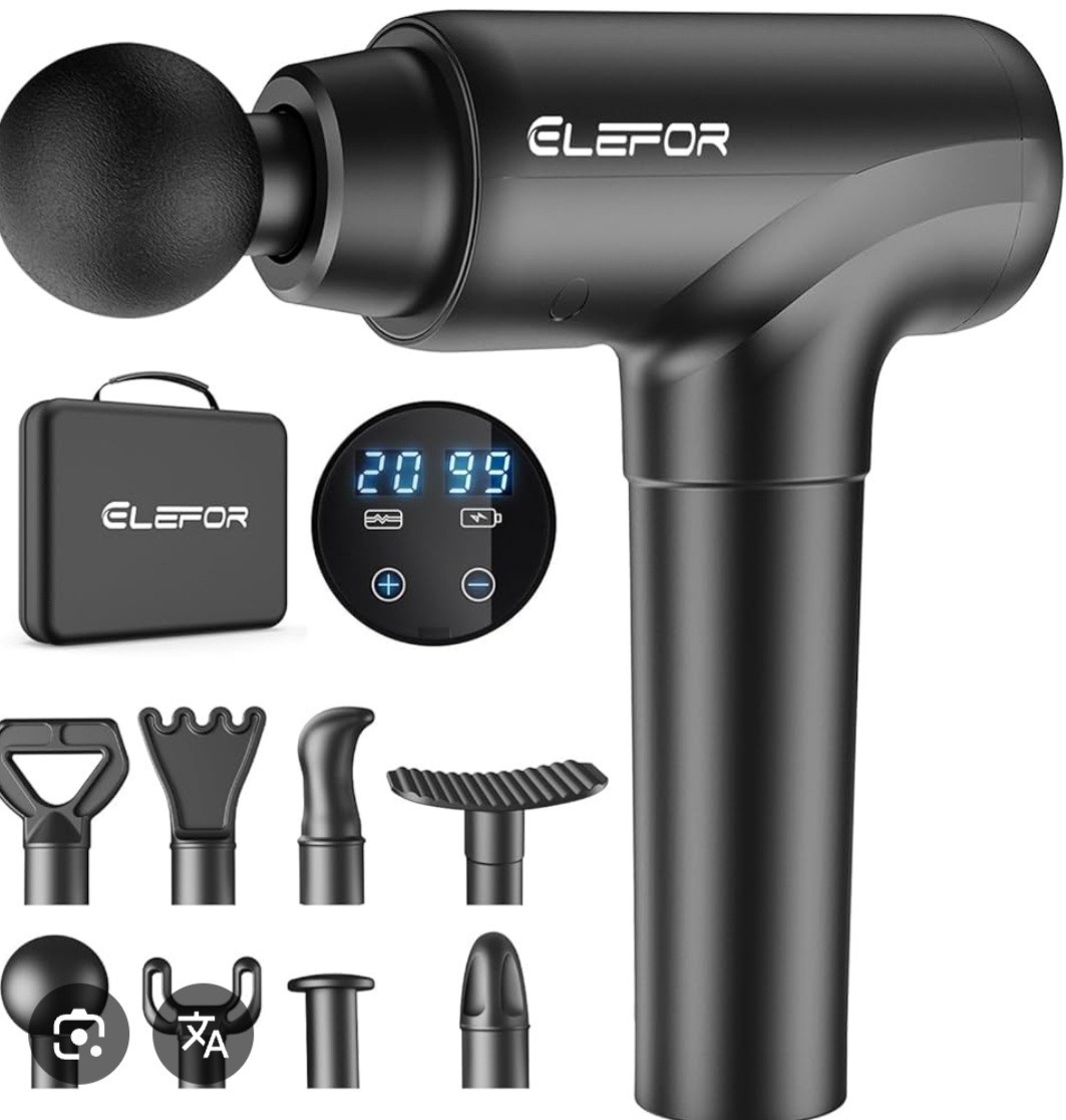 Muscle Massager- ELEFOR- Vibration Massager, 20 Vibration Speeds, Brushless