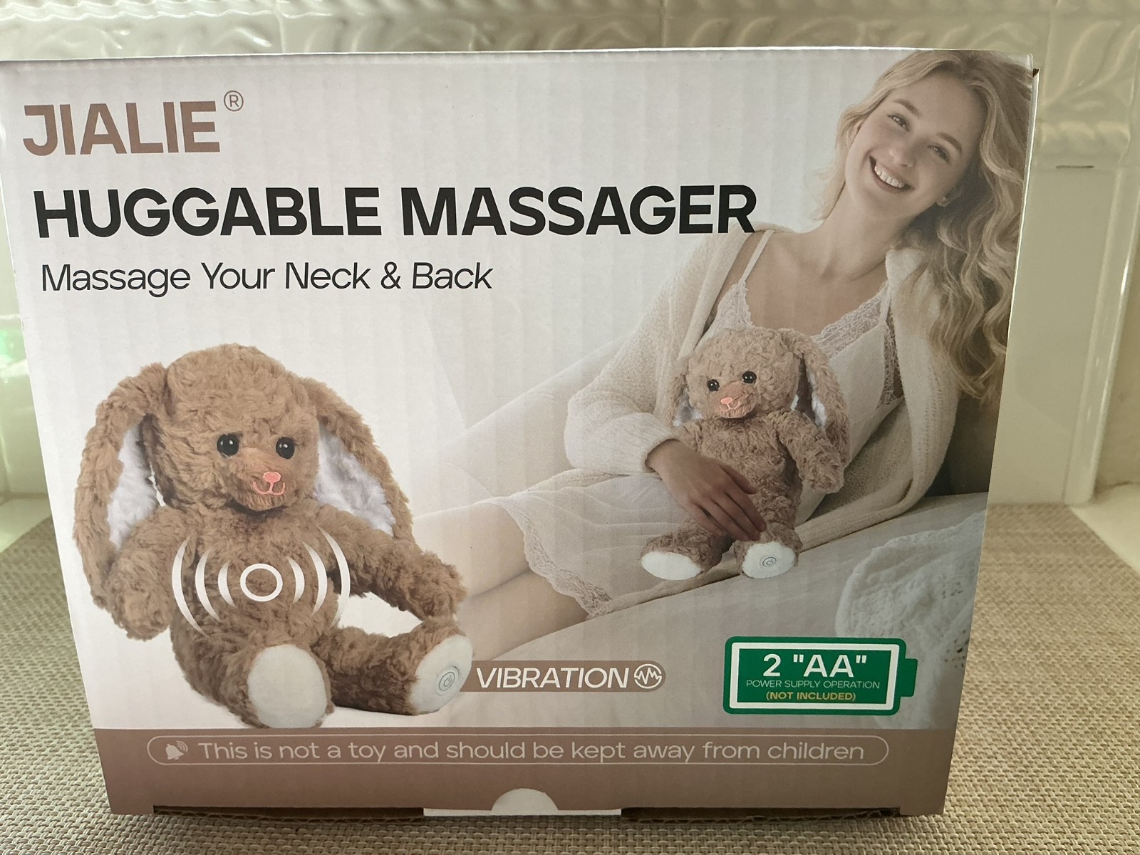 Plush Bunny Huggable Vibrating Massager Stress Relief Gift Toy NIB
