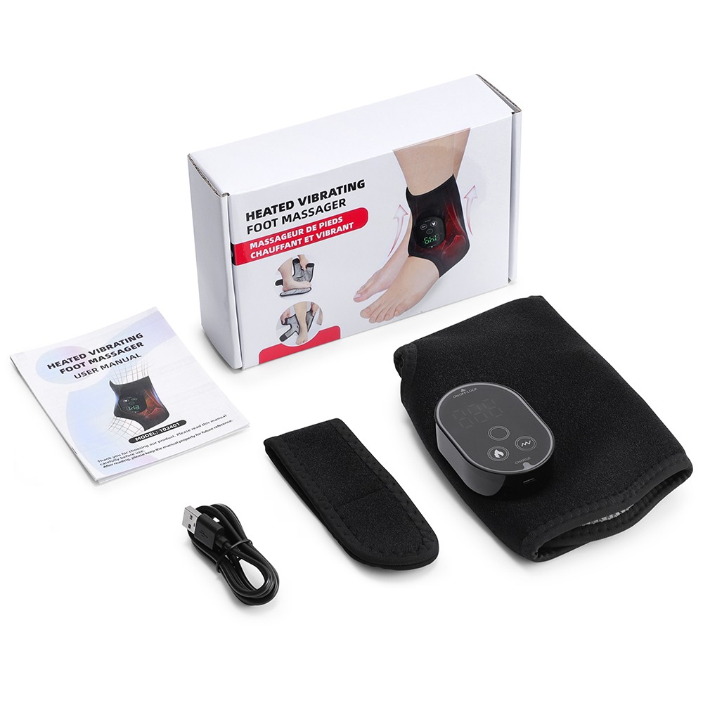 Cordless Foot Ankle Massager Pain Relief with 6 Heat Levels, 3 Vibration Modes