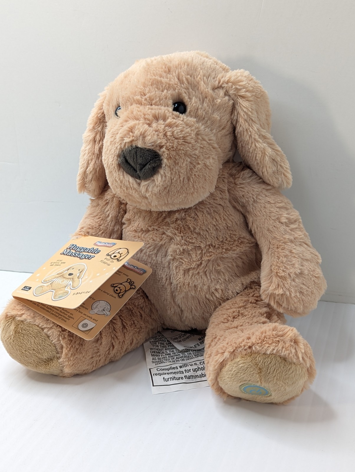Health Touch Huggable Massager Vibrating Puppy Dog Neck Back Body Plush NEW NWT