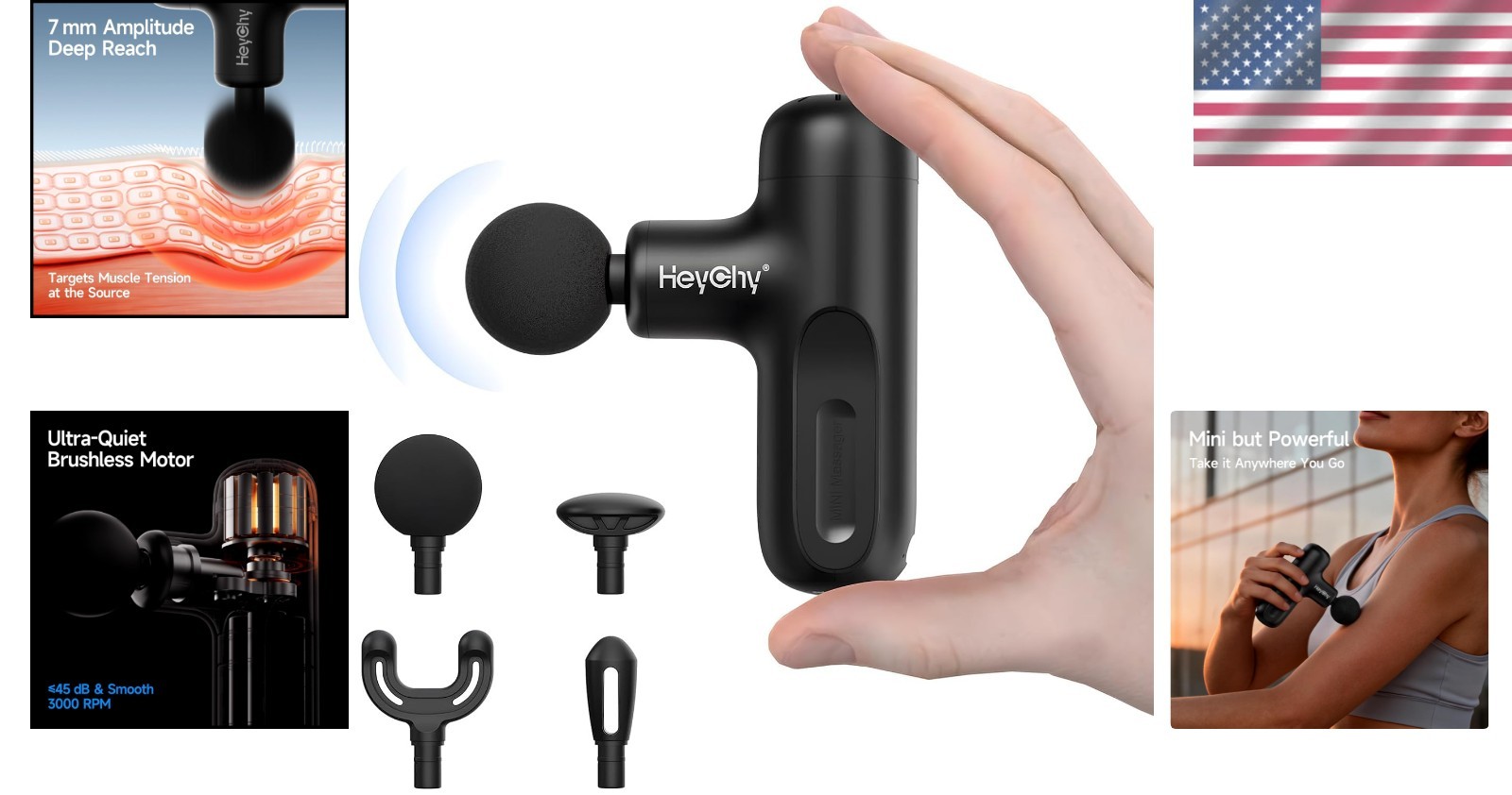 Compact Mini Massage Gun for Deep Tissue Relief – Lightweight & Portable – Black