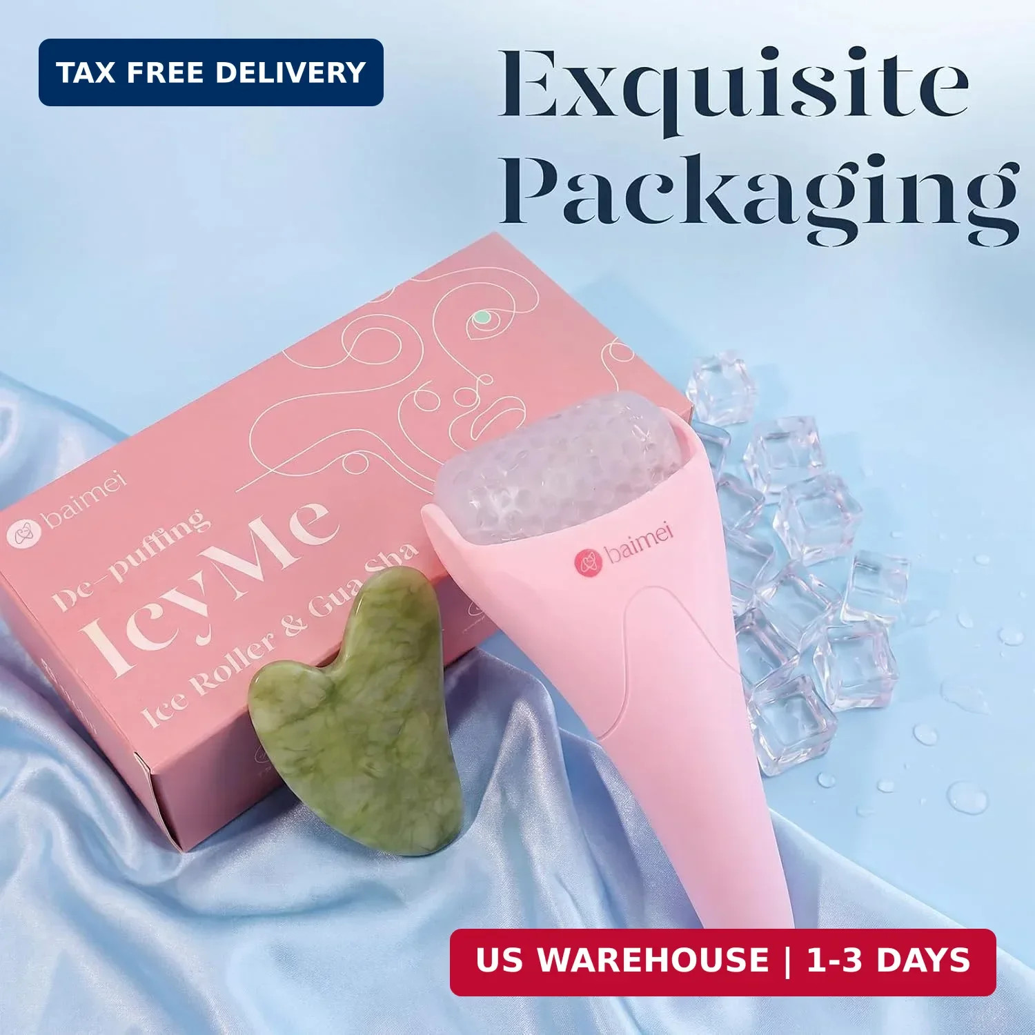 Ice Roller for Face and Gua Sha Facial Tool Set Ice Face Roller Skin Care Tools