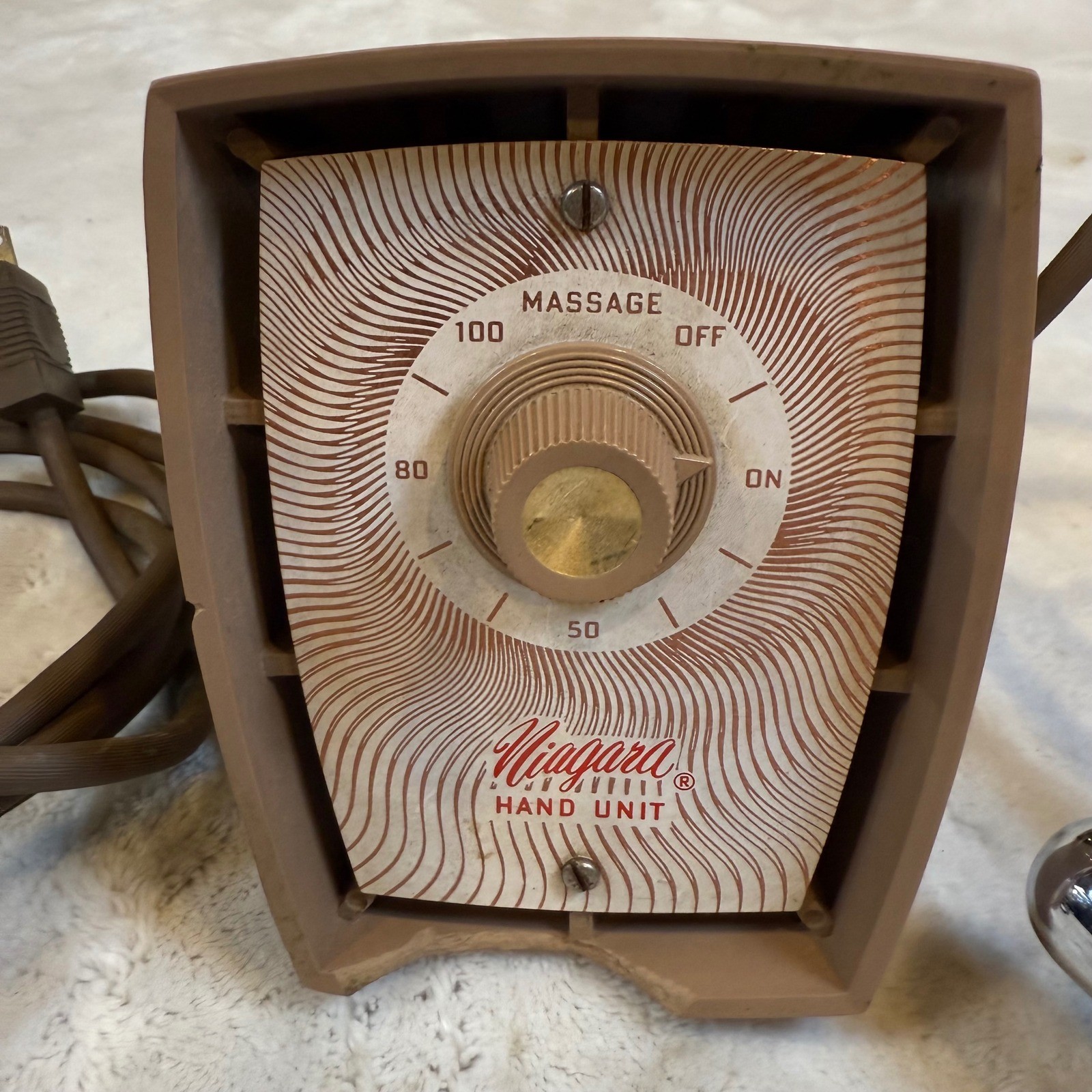Vintage Niagara Hand Unit Cycloid-Action Massage Device Model 11 Chrome Gold