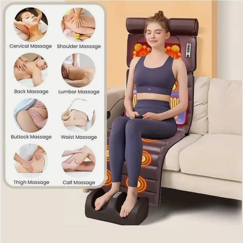 Electric Massage Mattress | Vibrating | Heating Pad | Full Body Massager