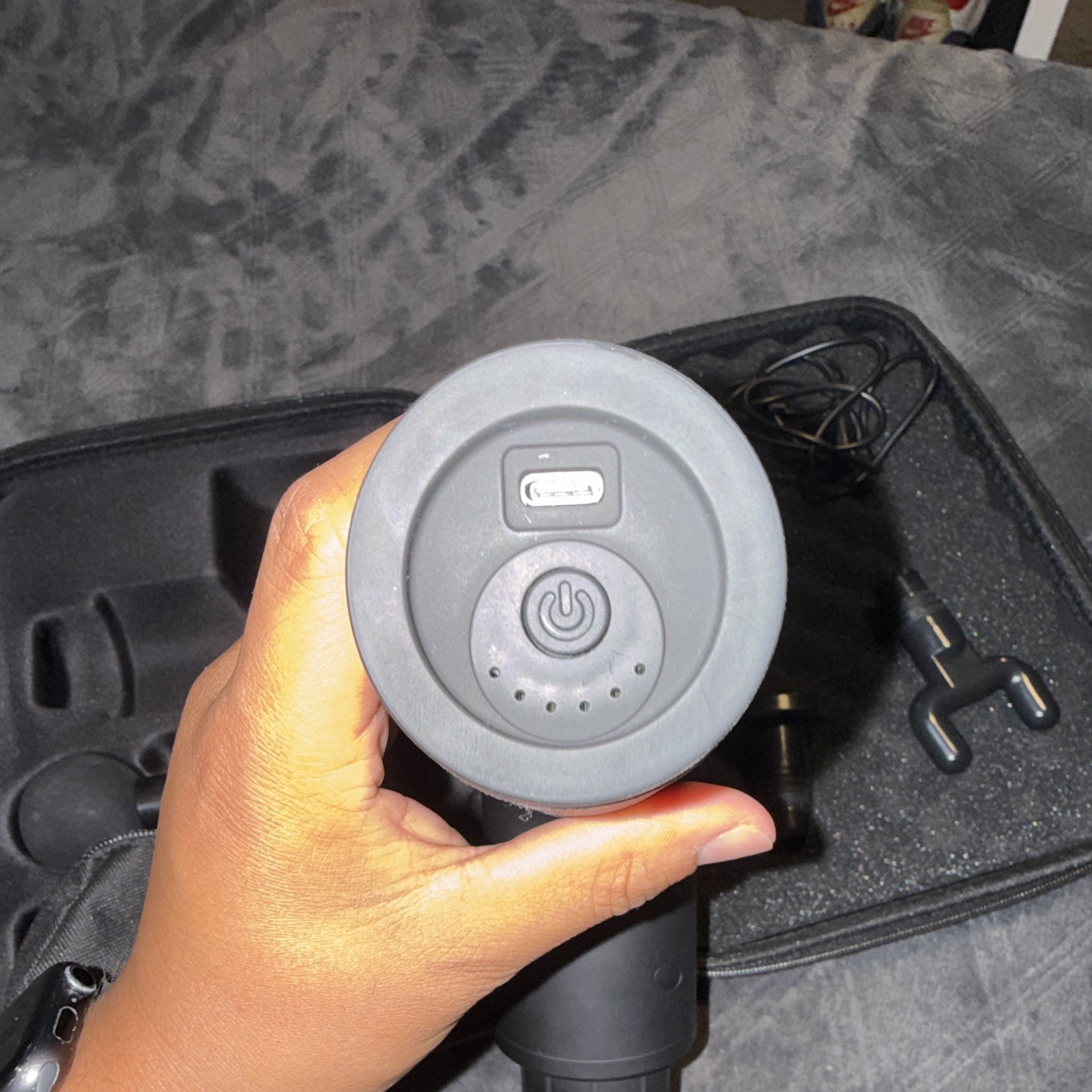FitRx Percussion Massage Gun Cordless 4 Heads w/ Carry Case, Black